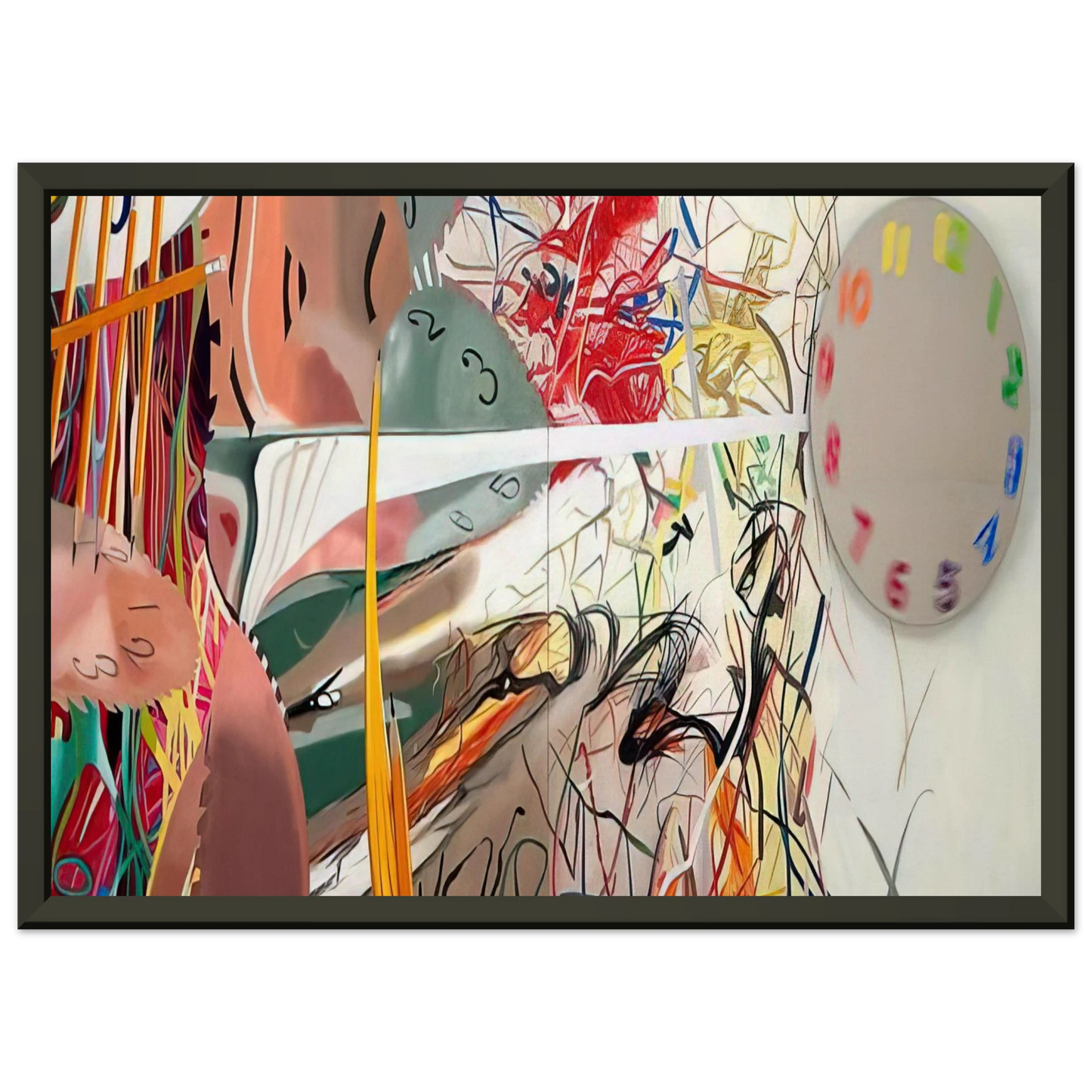 James Rosenquist Time Stops the Face Continues Framed Art Print - Aluminum Frame - 40x50 cm / 16x20 inches