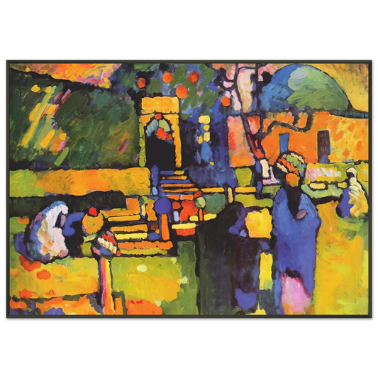 Wassily Kandinsky  ARABS I CEMETERY 1909 Framed Art Print  - Aluminum Frame - 21x29.7 cm / 8x12"