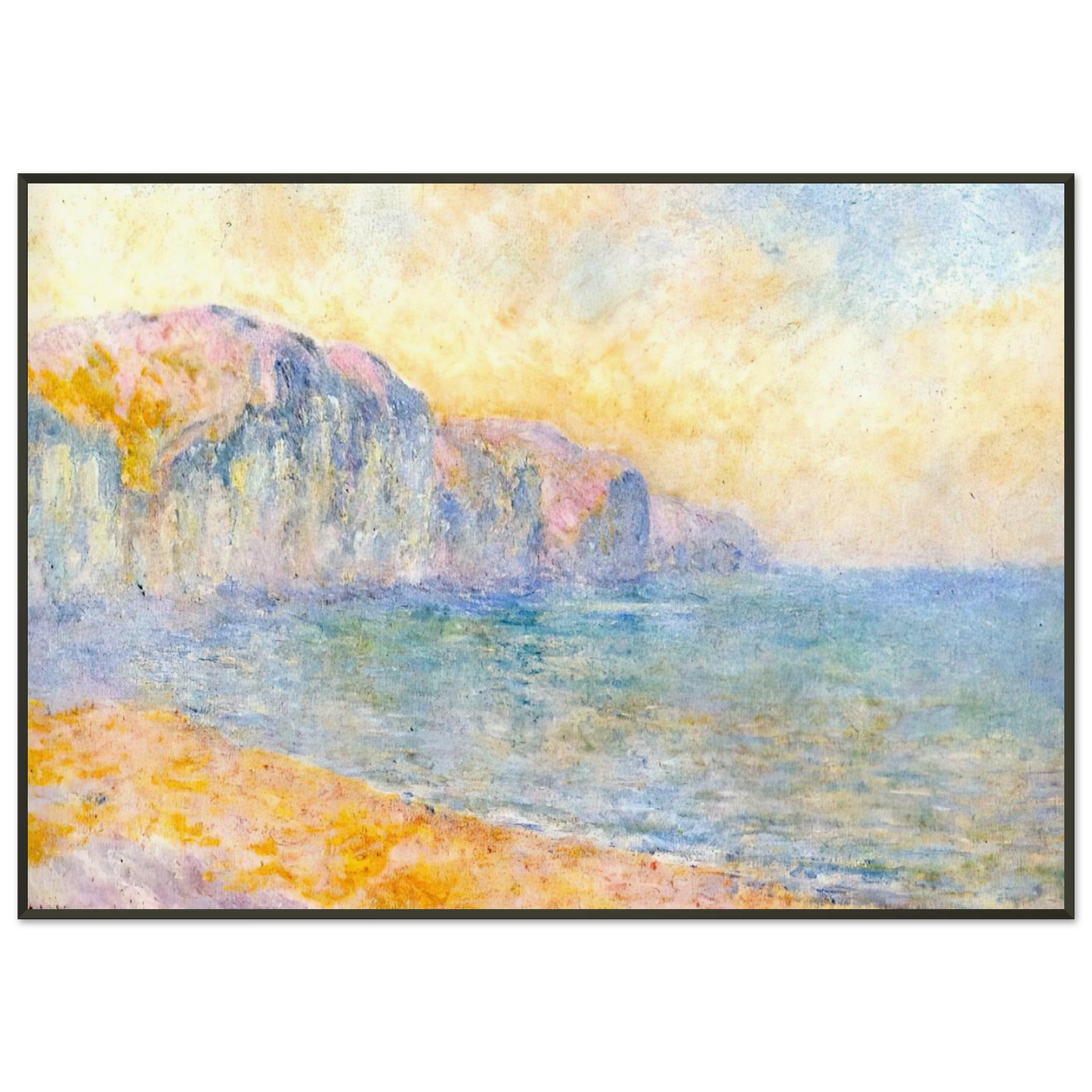 claude monet Cliffs at Pourville Morning Framed Art Print - Aluminum Frame - 21x29.7 cm / 8x12"
