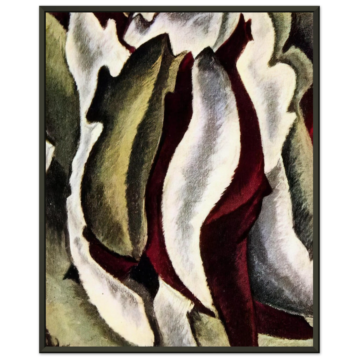Arthur Dove Based on Leaf Forms and Spaces 1912 Framed Art Print - Aluminum Frame - 60x80 cm / 24x32 inches