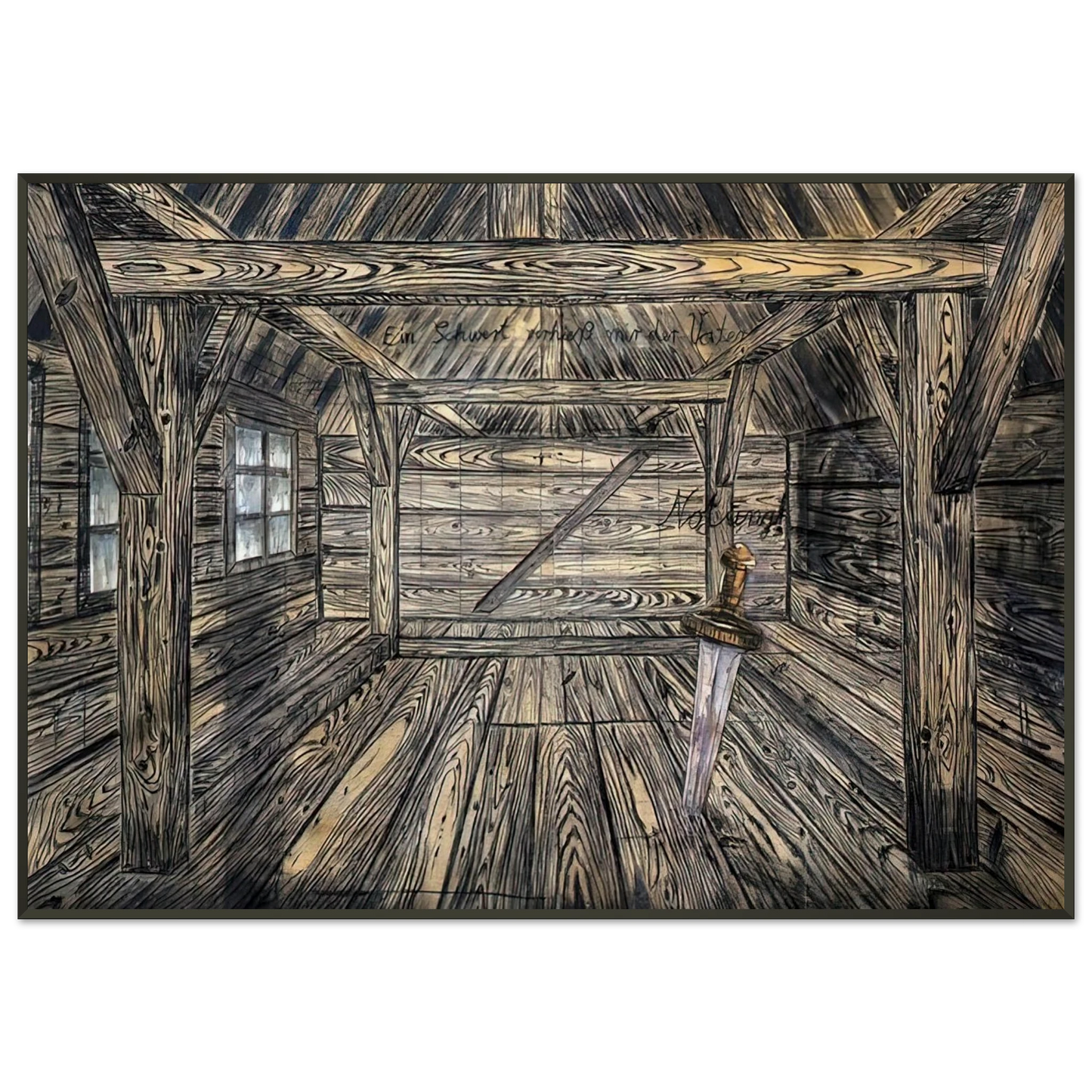 Anselm Kiefer NOTHUNG 1973 Framed Art Print - Aluminum Frame - 21x29.7 cm / 8x12"