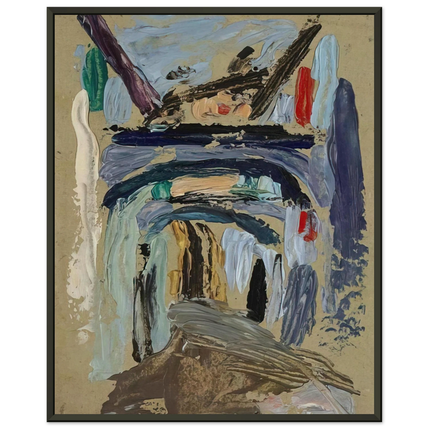 Gabriele Munter GASSE MIT TORBOGEN Framed Art Print - Aluminum Frame - 60x80 cm / 24x32 inches