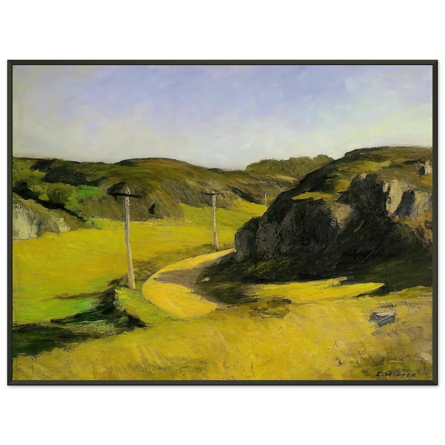 Edward Hopper Road in Maine Framed Art Print - Aluminum Frame - 40x50 cm / 16x20 inches