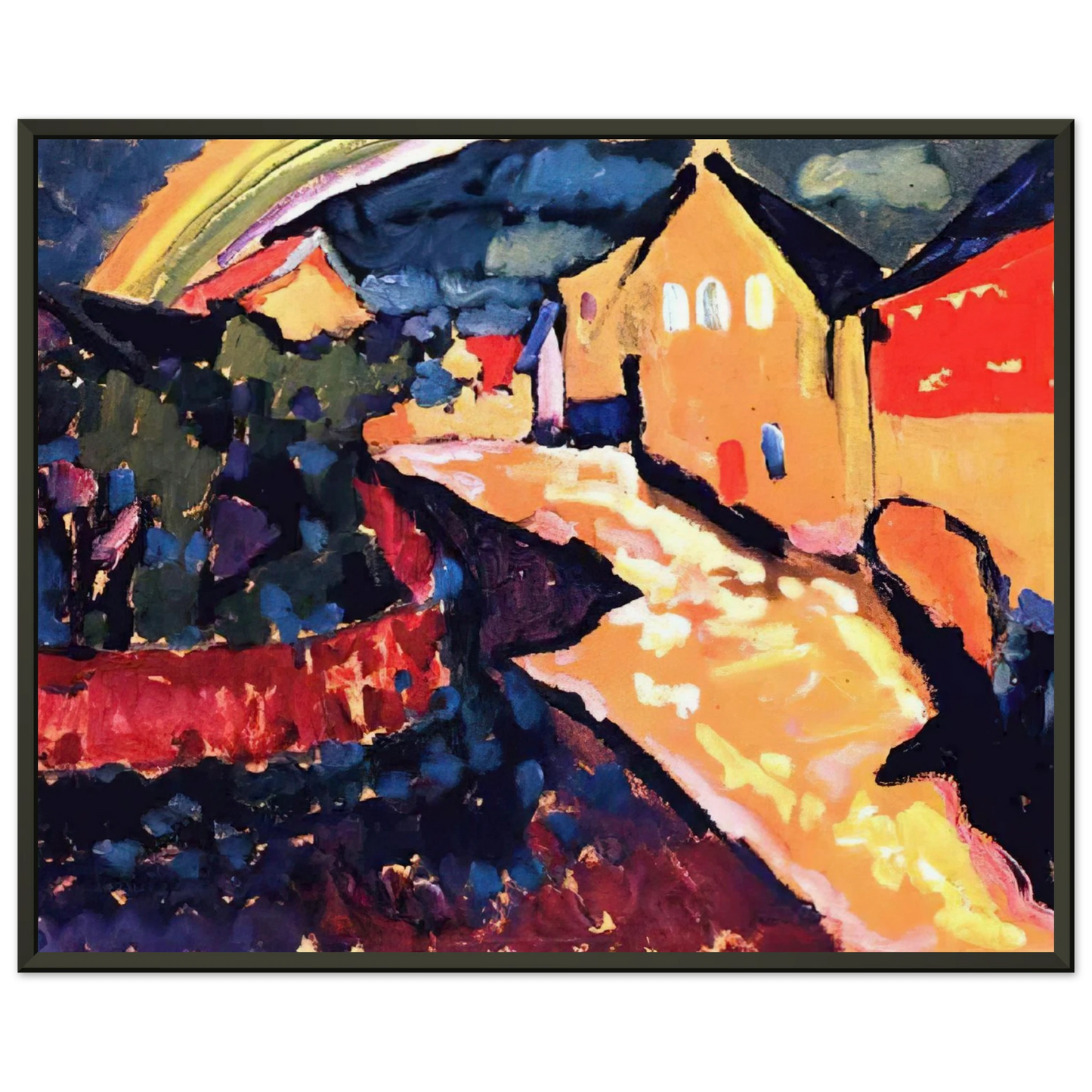 Wassily Kandinsky  MURNAU WITH RAINBOW 1909 Framed Art Print  - Aluminum Frame - 70x100 cm / 28x40 inches