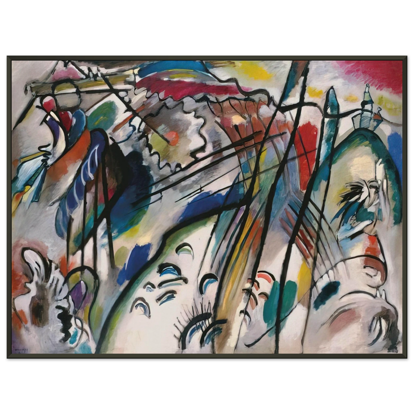 Wassily Kandinsky  IMPROVISATION 28 SECOND VERSION 1912 Framed Art Print  - Aluminum Frame - 60x80 cm / 24x32 inches