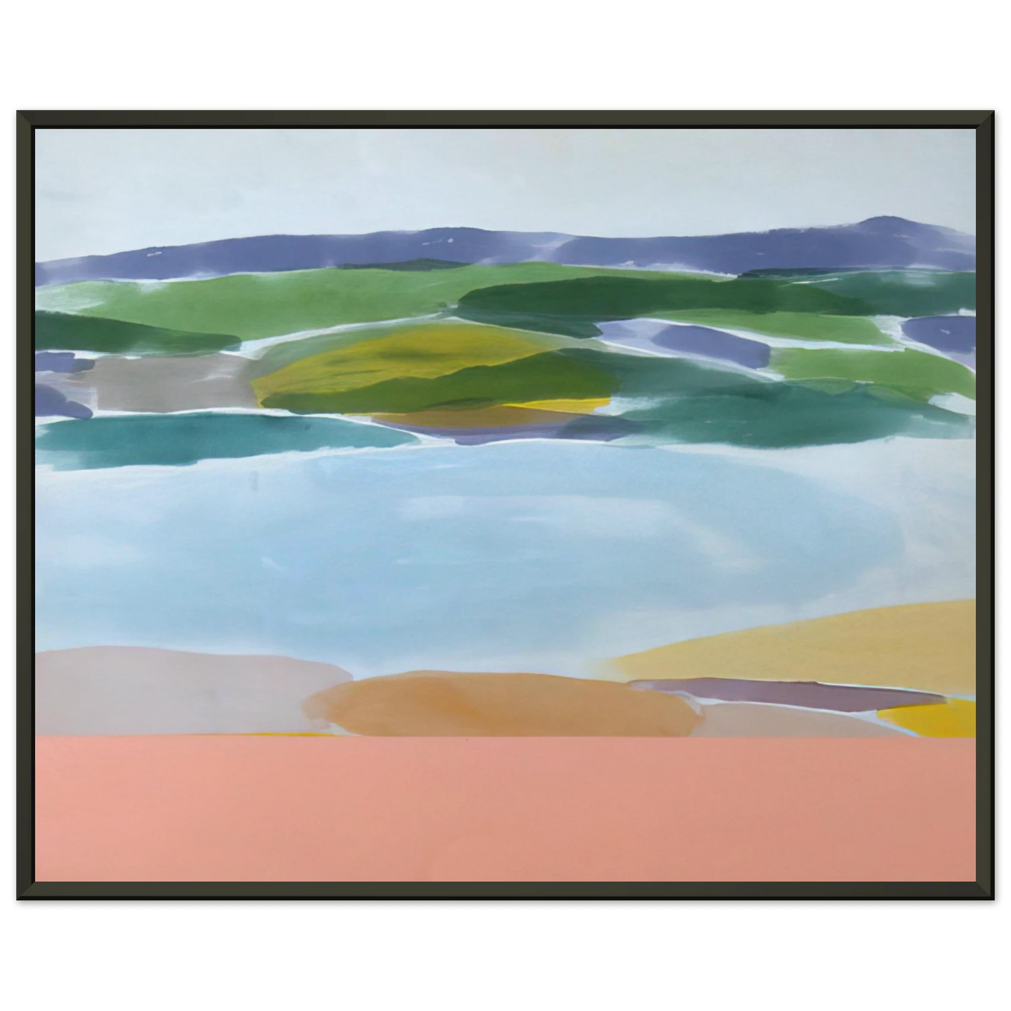 Ronnie Landfield Survivals Shore 1980 Framed Art Print - Aluminum Frame - 40x50 cm / 16x20 inches