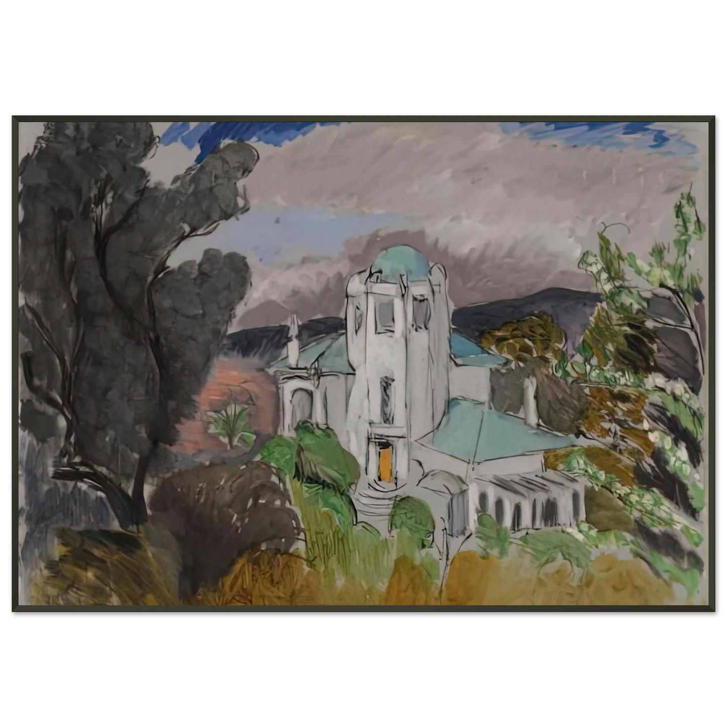 Henri Matisse BLUE VILLA 1918 Framed Art Print - Aluminum Frame - 21x29.7 cm / 8x12"