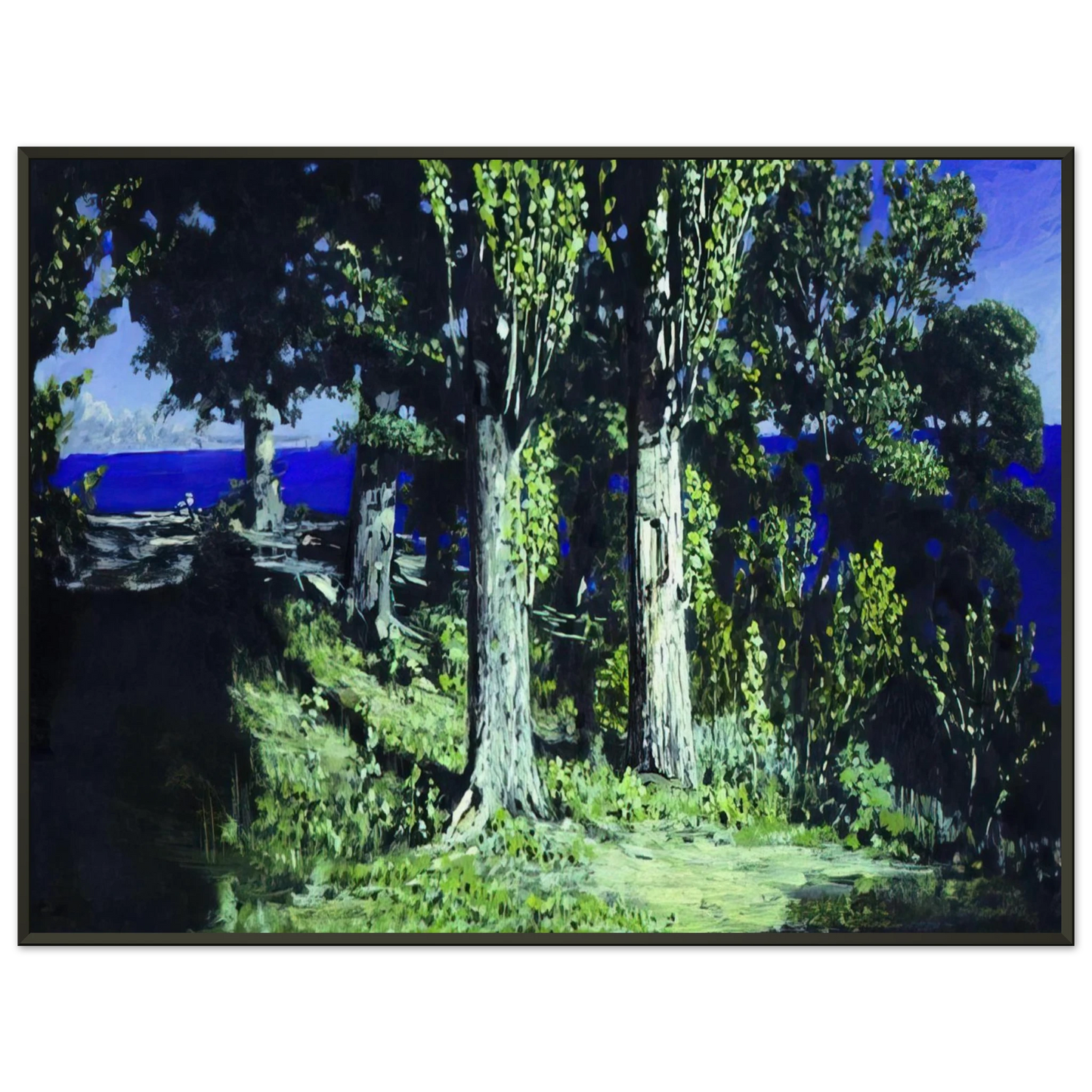 Arkhyp Kuindzhi Cypresses on a Seashore The Crimea Framed Art Print - Aluminum Frame - 40x50 cm / 16x20 inches