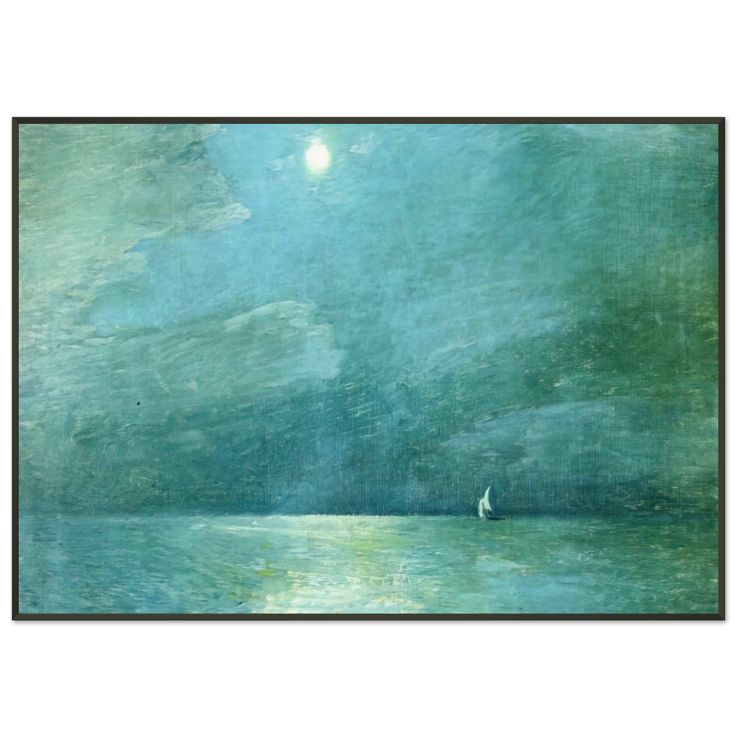 Childe Hassam Moonlight on the Sound Framed Art Print - Aluminum Frame - 21x29.7 cm / 8x12"