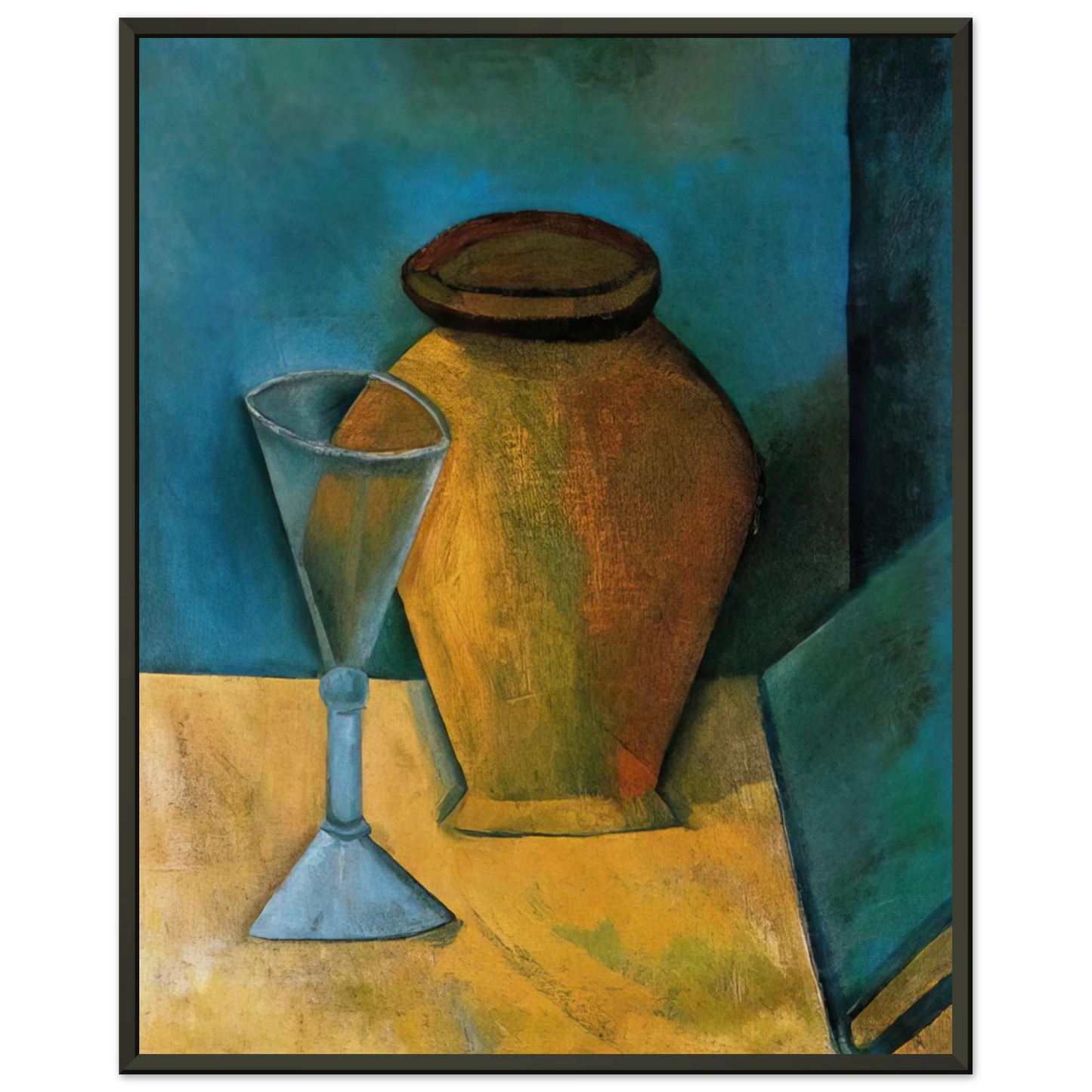 Pablo Picasso Pot Glass and Book 1908 Framed Art Print - Aluminum Frame - 60x80 cm / 24x32 inches