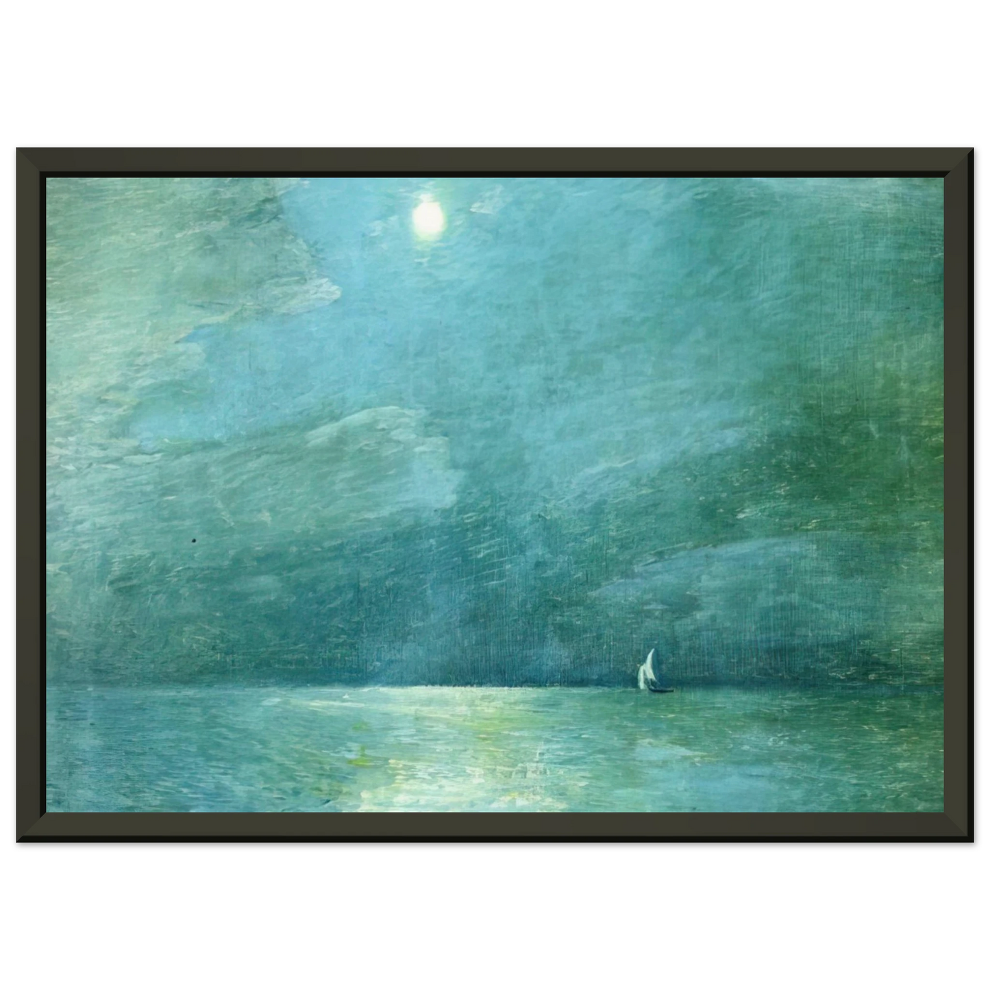 Childe Hassam Moonlight on the Sound Framed Art Print - Aluminum Frame - 40x50 cm / 16x20 inches