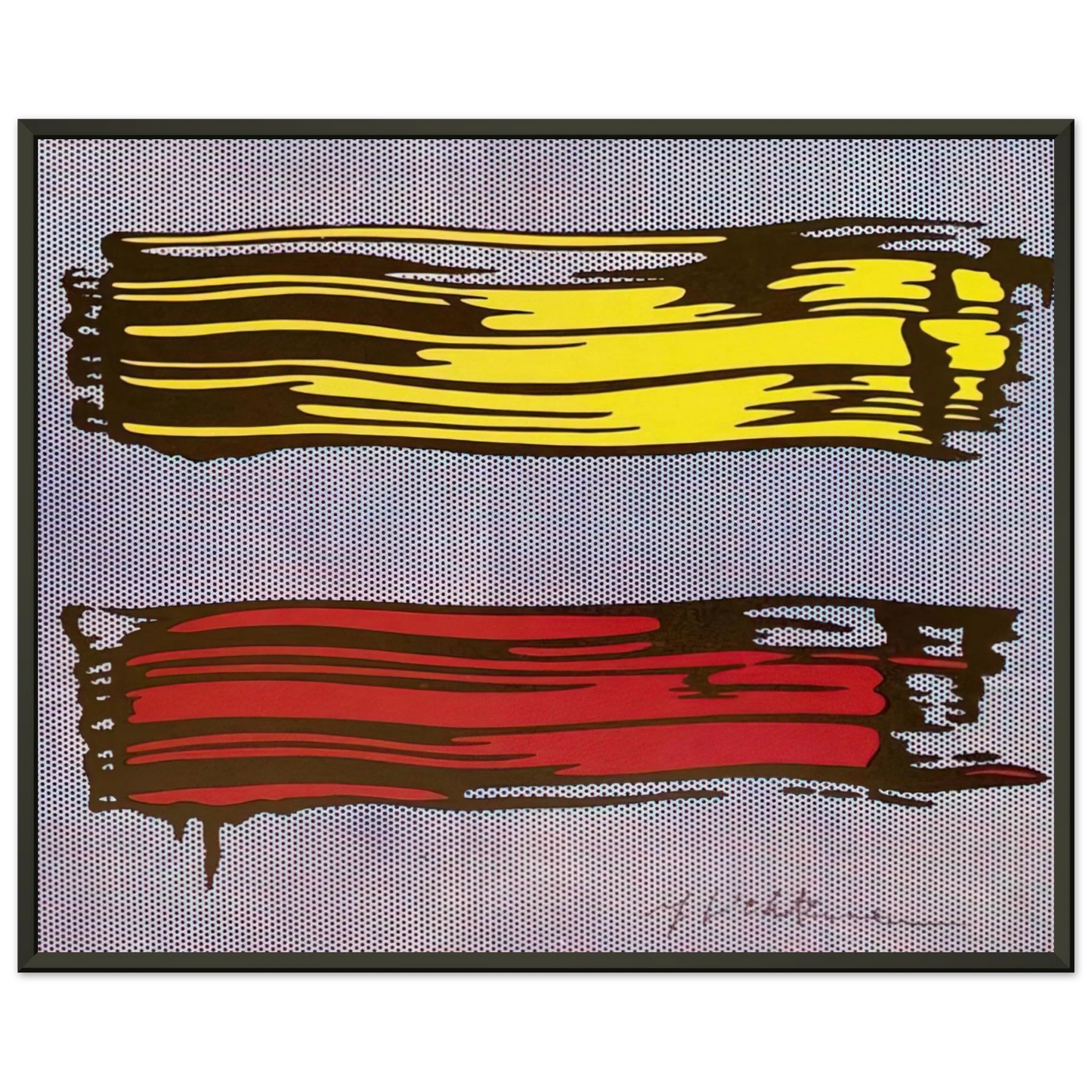 Roy Lichtenstein YELLOW AND RED BRUSHSTROKES 1966 Framed Art Print - Aluminum Frame - 60x80 cm / 24x32 inches