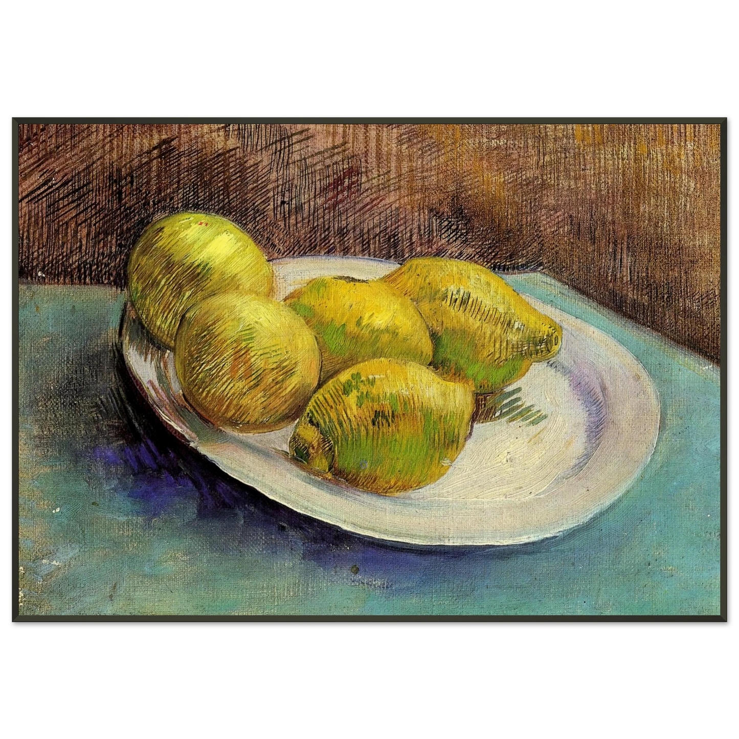 Vincent van Gogh Still Life with Lemons on a Plate Framed Art Print - Aluminum Frame - 21x29.7 cm / 8x12"