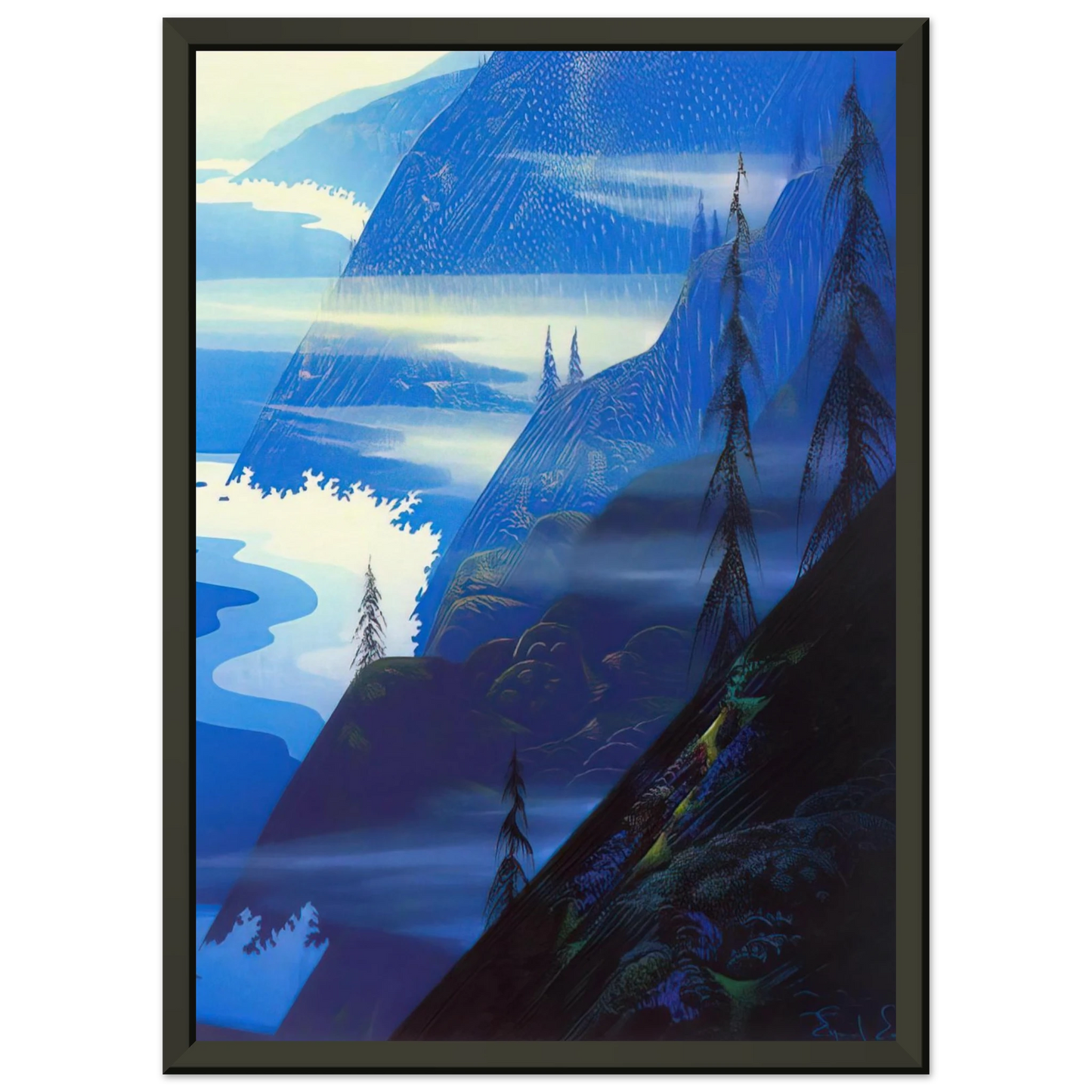 Eyvind Earle Stardust blue Framed Art Print - Aluminum Frame - 70x100 cm / 28x40 inches