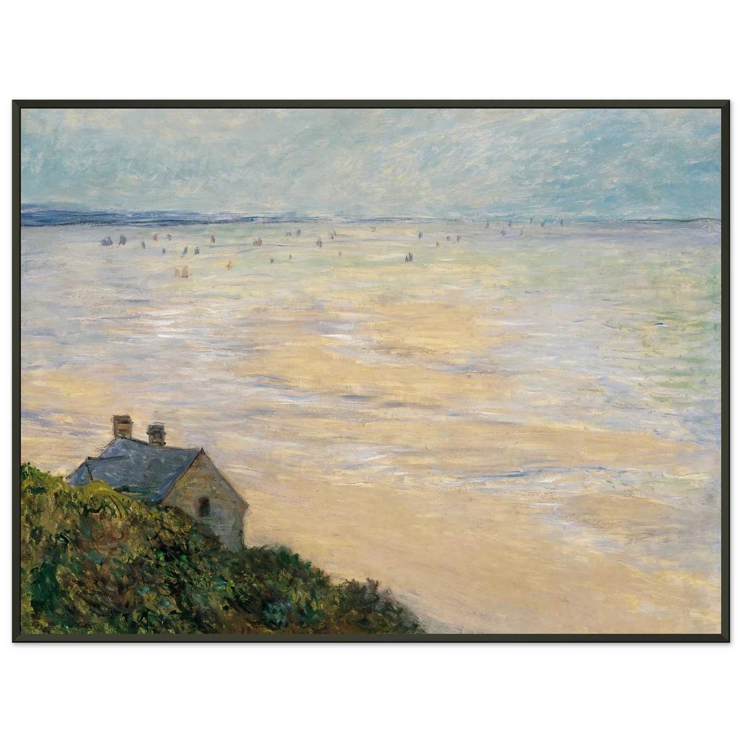 claude monet  The Hut at Trouville Low Tide Framed Art Print  - Aluminum Frame - 60x80 cm / 24x32 inches