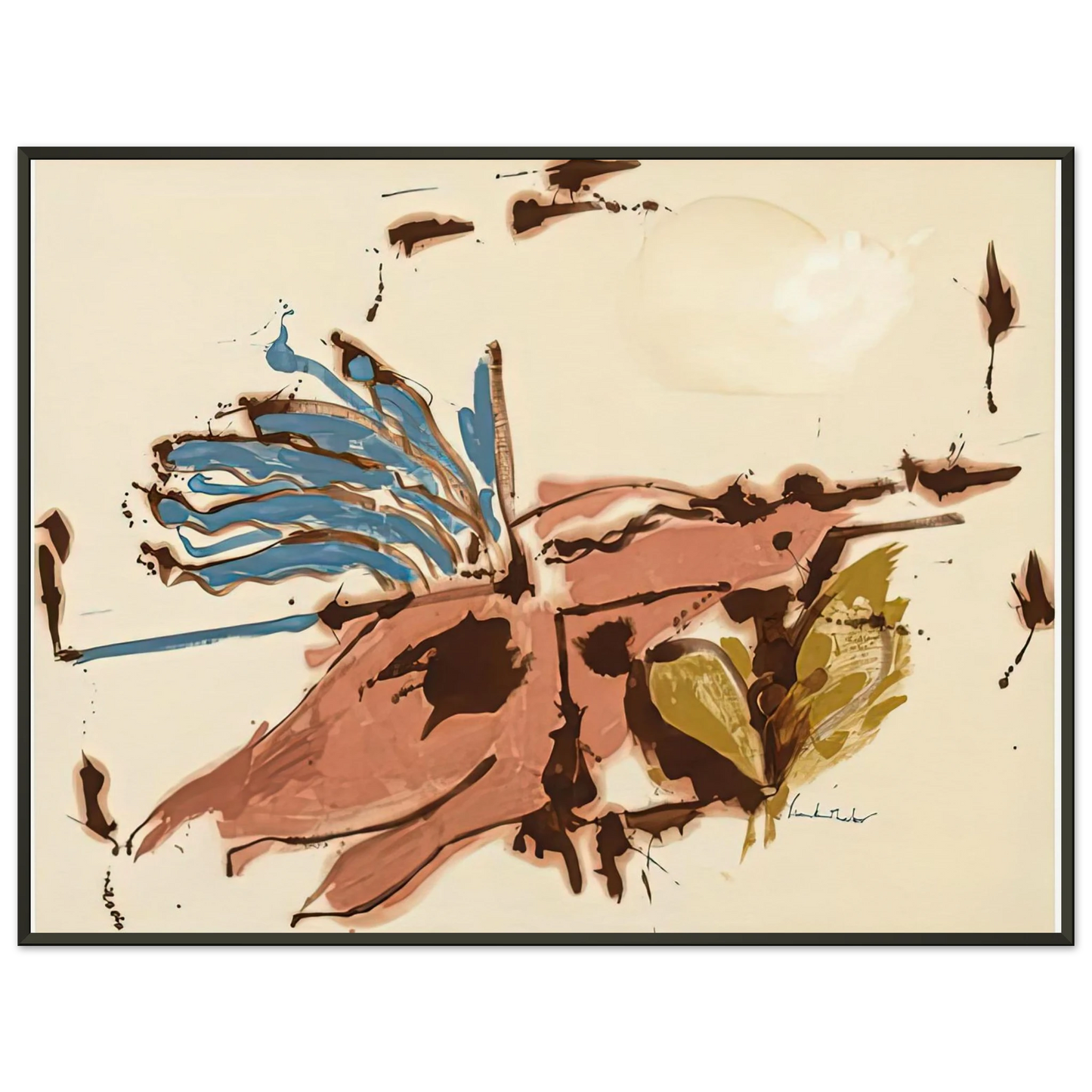 Helen Frankenthaler  Pink Bird Figure I 1961 Framed Art Print  - Aluminum Frame - 70x100 cm / 28x40 inches