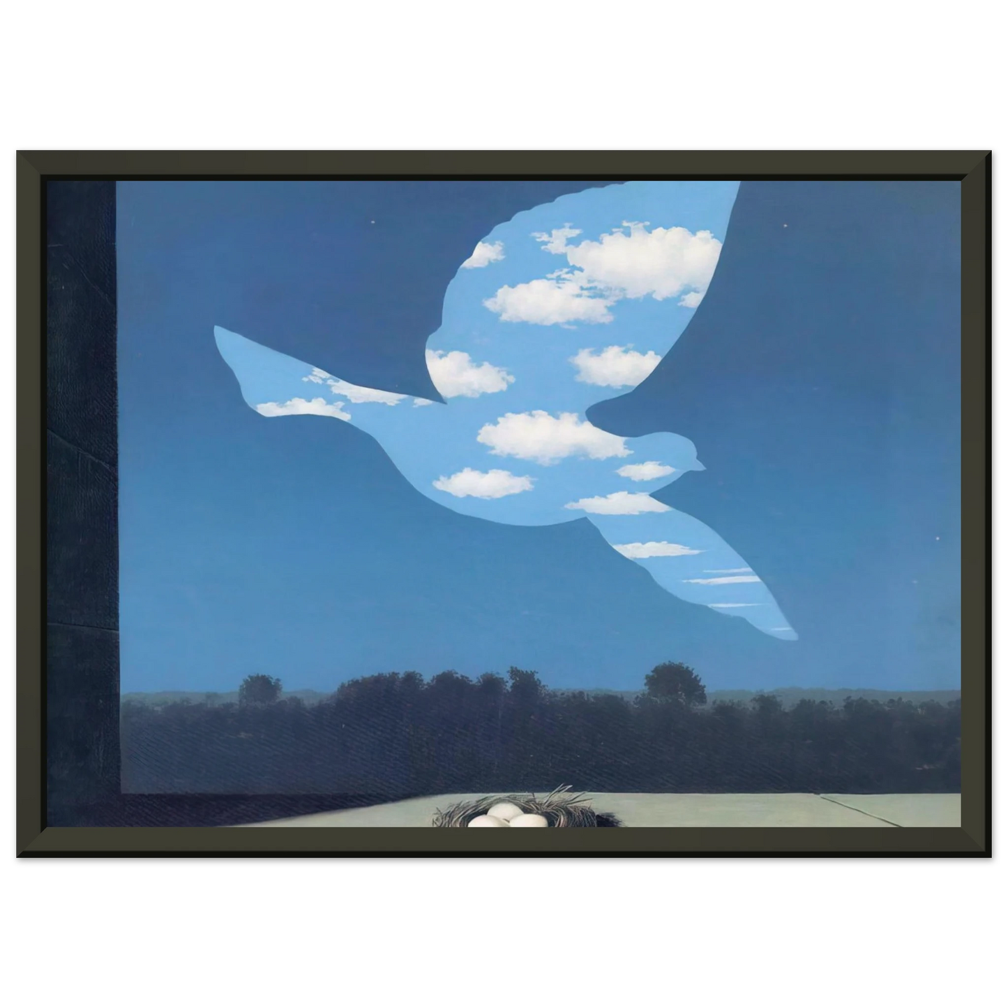 Rene Magritte THE RETURN 1940 Framed Art Print - Aluminum Frame - 70x100 cm / 28x40 inches