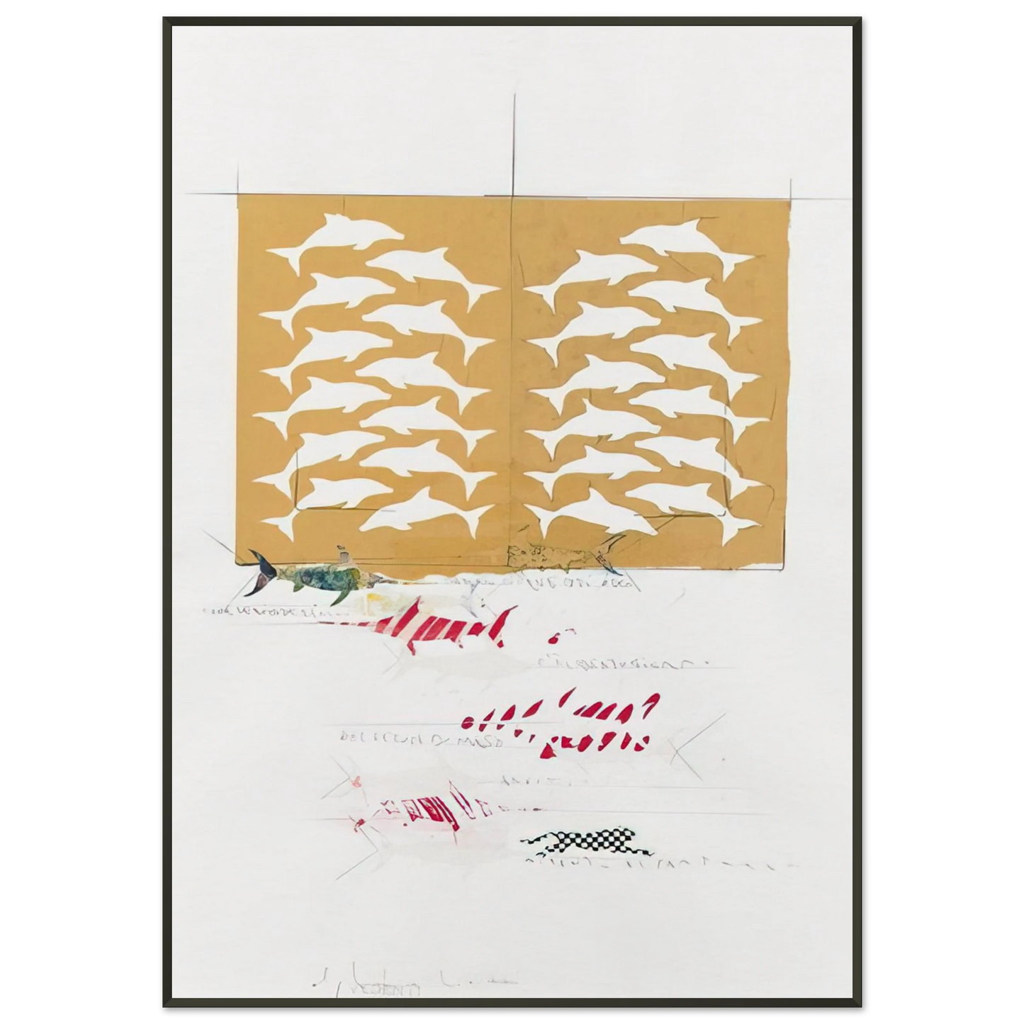 Alighiero Boetti FANNO CINQUE 1988 Framed Art Print - Aluminum Frame - 21x29.7 cm / 8x12"