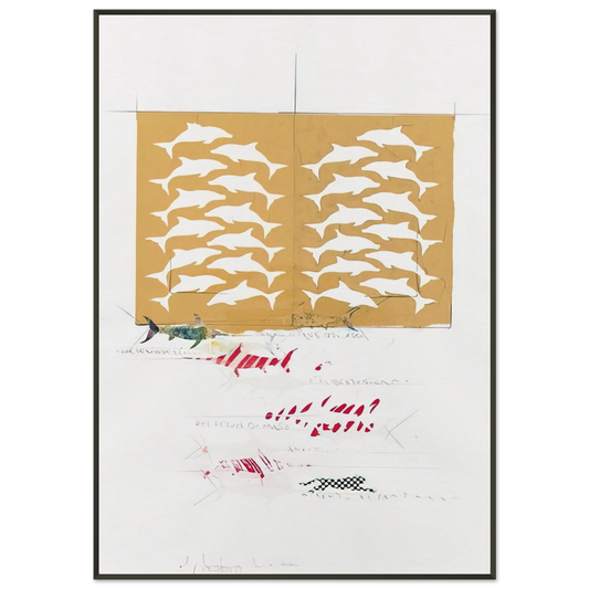 Alighiero Boetti  FANNO CINQUE 1988 Framed Art Print  - Aluminum Frame - 21x29.7 cm / 8x12"