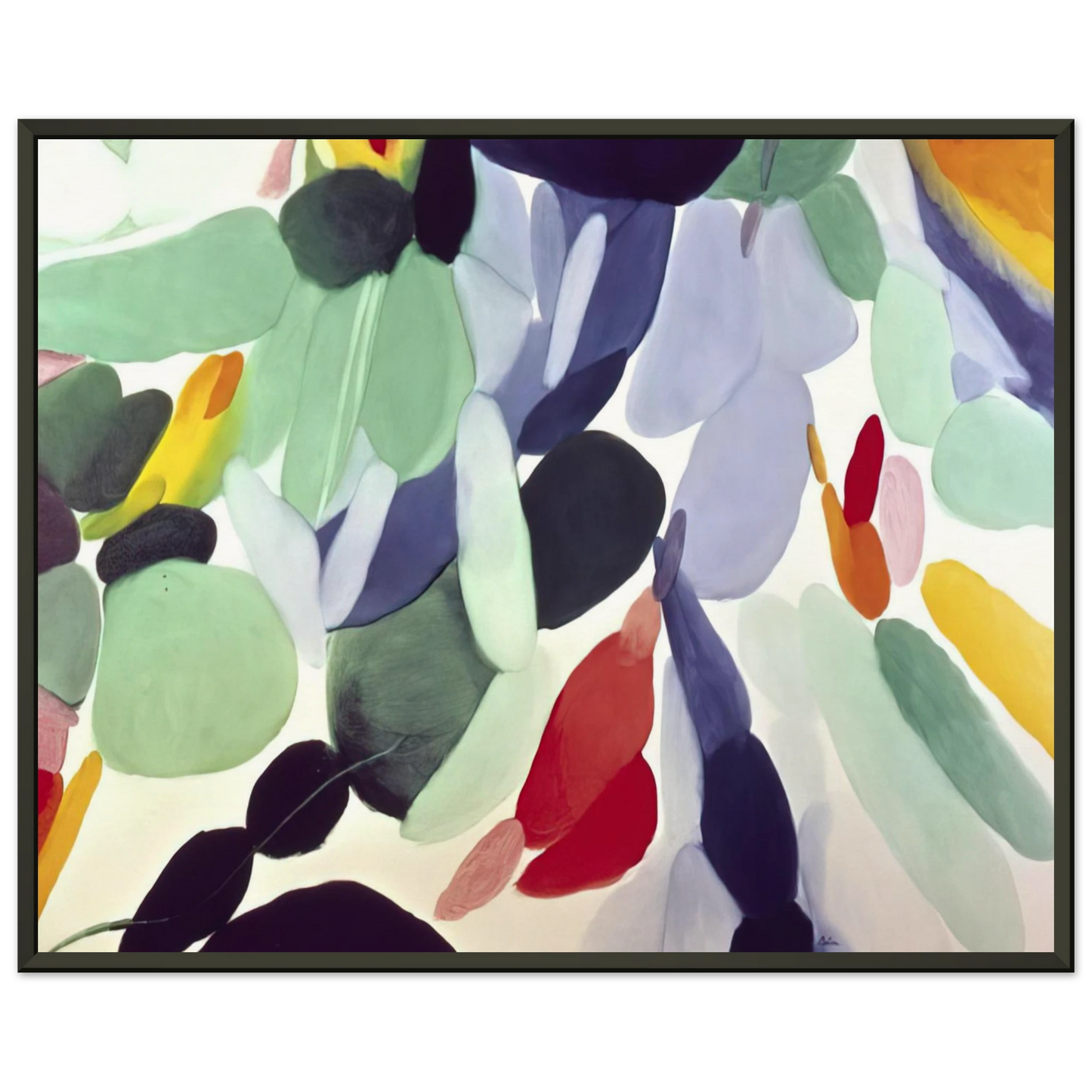 Alice Baber Seven Green Leagues Framed Art Print - Aluminum Frame - 60x80 cm / 24x32 inches