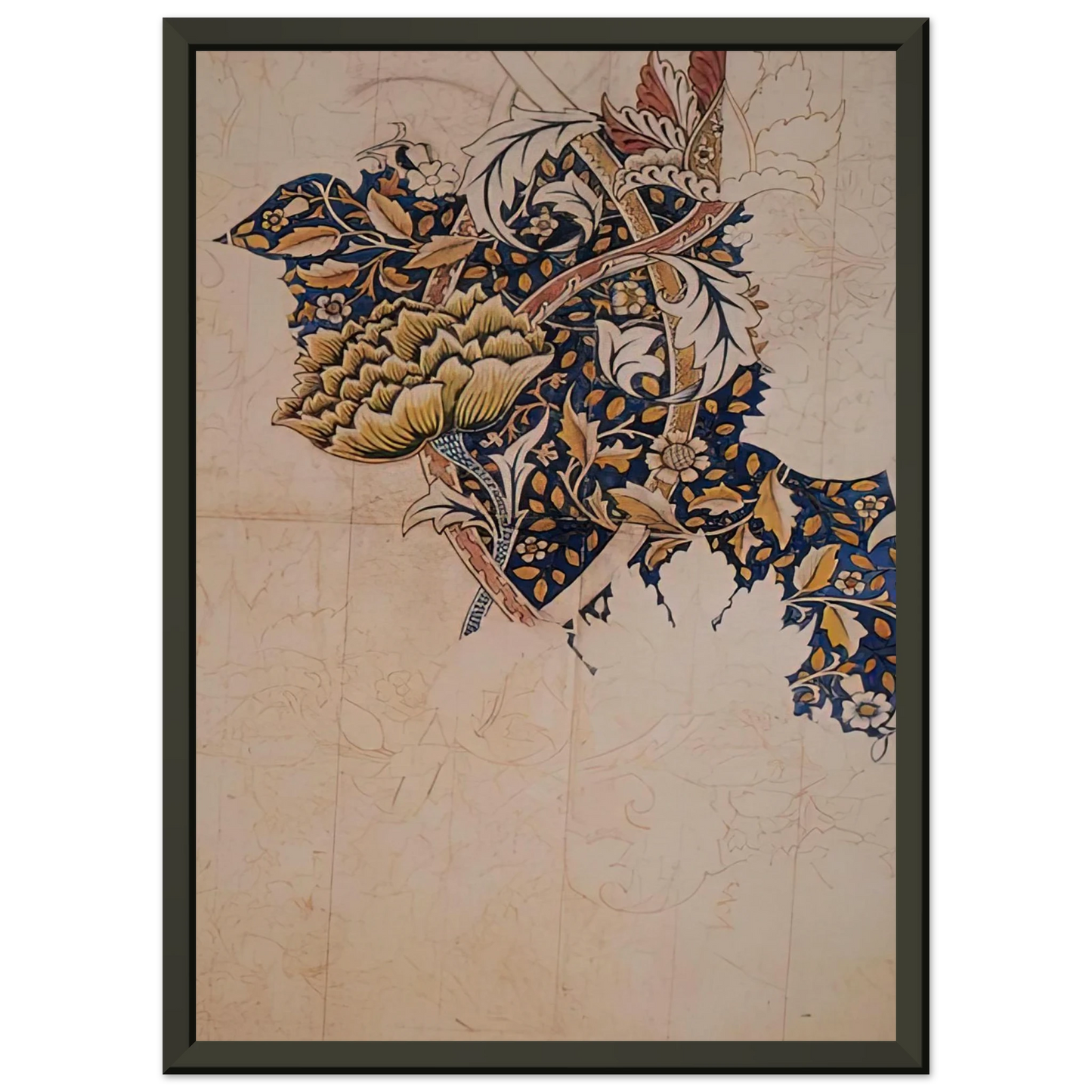 William Morris DESIGN FOR WINDRUSH PRINTED TEXTILE 1883 Framed Art Print - Aluminum Frame - 60x80 cm / 24x32 inches