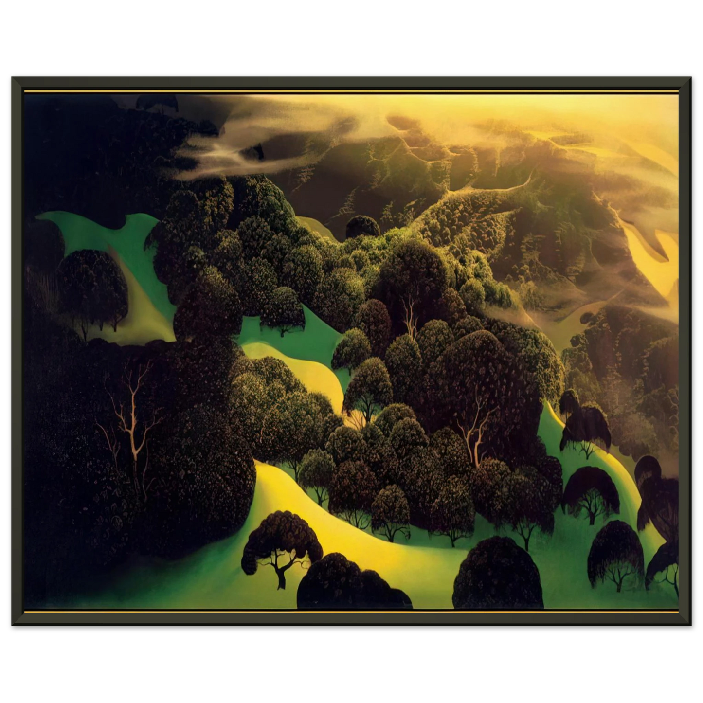 Eyvind Earle  Deep Wilderness Framed Art Print  - Aluminum Frame - 40x50 cm / 16x20 inches
