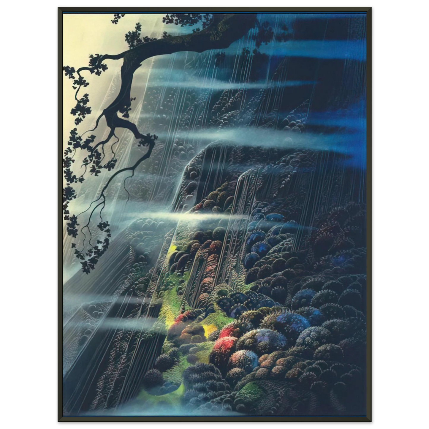 Eyvind Earle  Evening Magic Framed Art Print  - Aluminum Frame - 70x100 cm / 28x40 inches