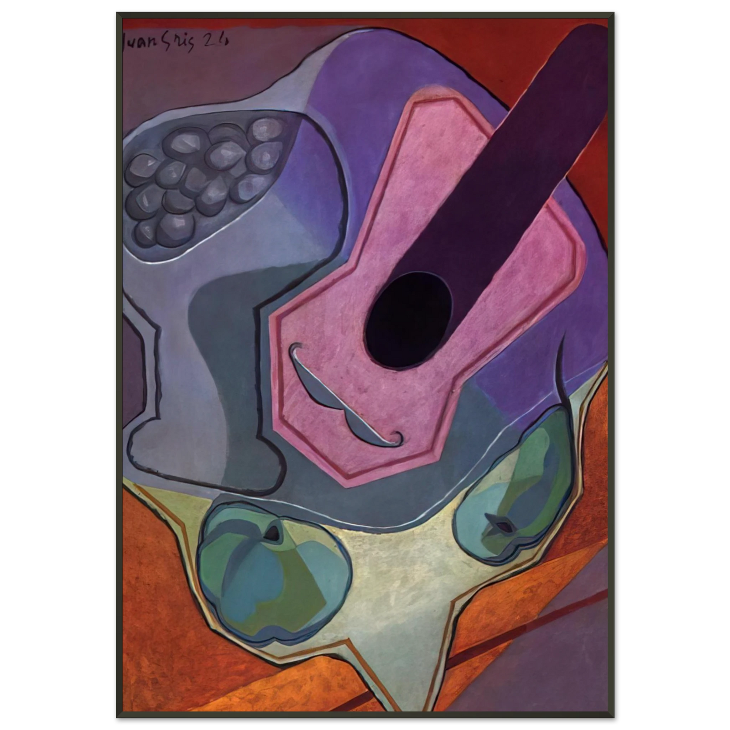 Juan Gris VIOLIN WITH FRUIT 1924 Framed Art Print - Aluminum Frame - 21x29.7 cm / 8x12"