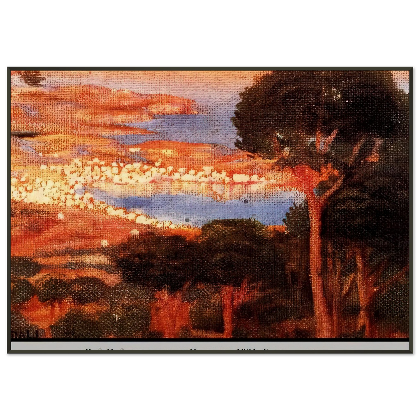 Salvador Dali VIEW OF CADAQUC3A9S FROM MOUNT PANI Framed Art Print - Aluminum Frame - 21x29.7 cm / 8x12"