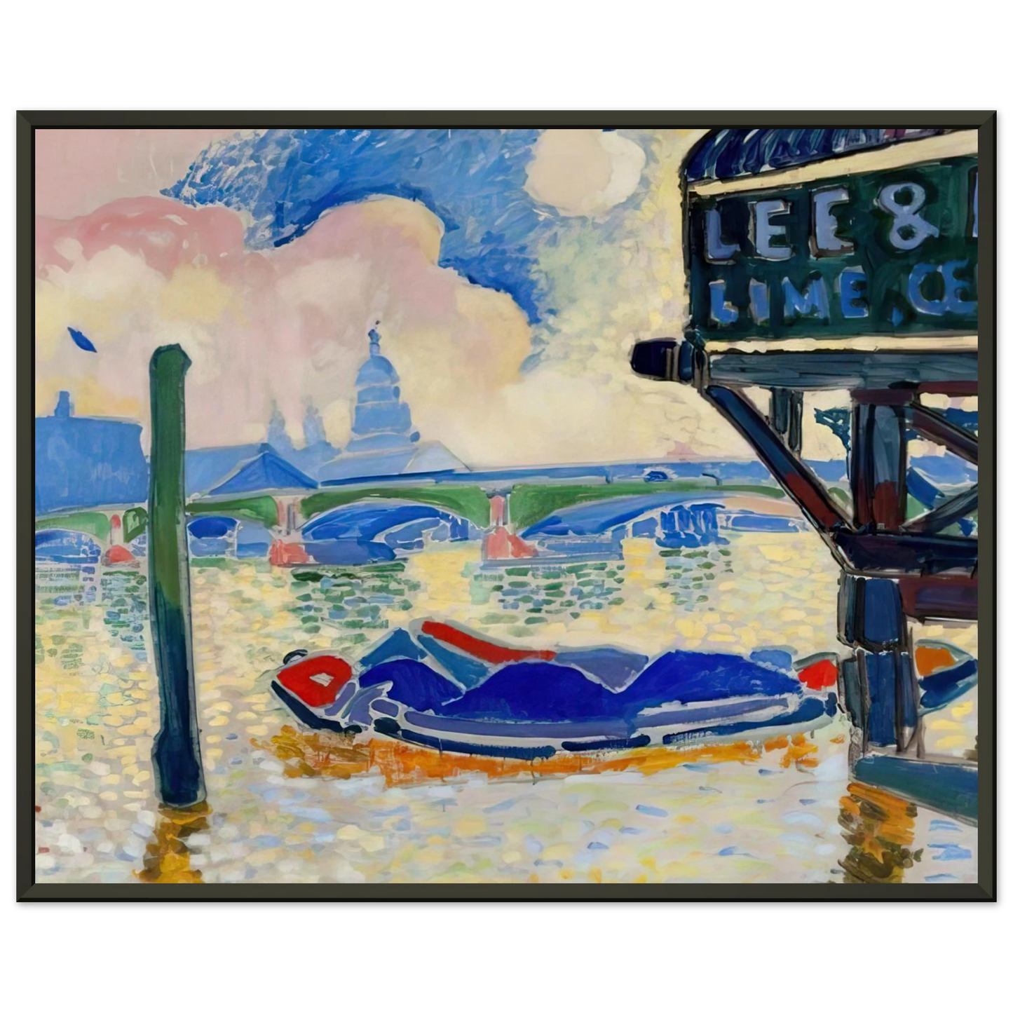 Andre Derain BARGES ON THE THAMES 1906 0 Framed Art Print - Aluminum Frame - 60x80 cm / 24x32 inches