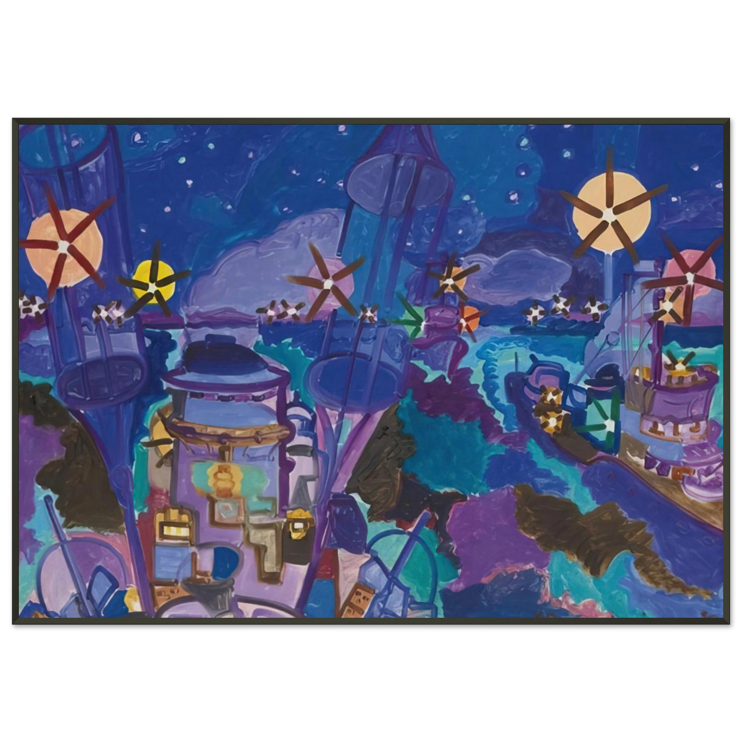 Charles Lapicque Manuvres de nuit 1958 Framed Art Print - Aluminum Frame - 21x29.7 cm / 8x12"