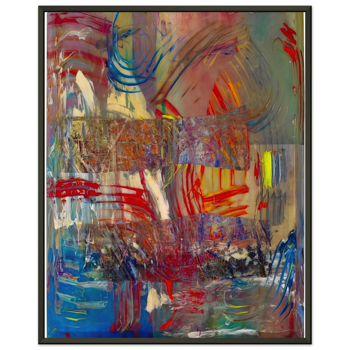 Sam Gilliam Horses Upside Down Framed Art Print - Aluminum Frame - 70x100 cm / 28x40 inches