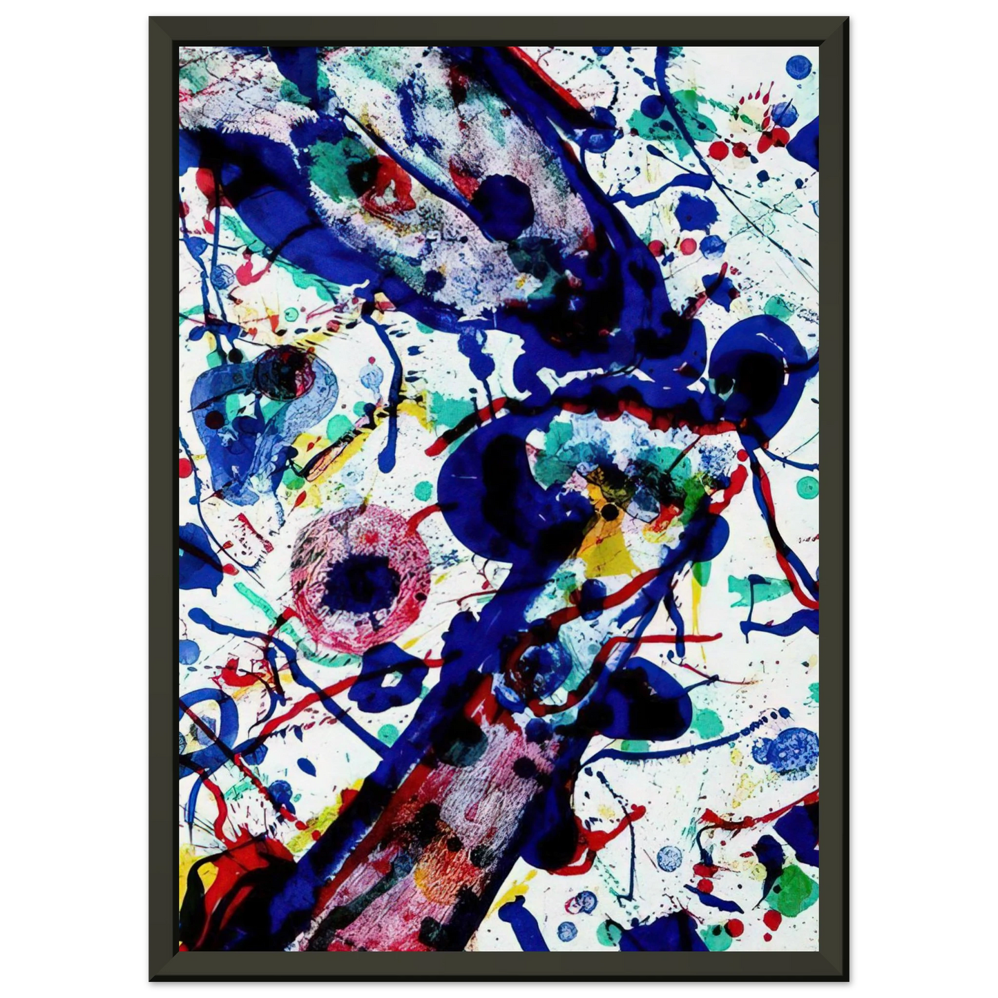 Sam Francis Untitled from Michel Waldberg s Posmes dans le ciel Framed Art Print - Aluminum Frame - 70x100 cm / 28x40 inches