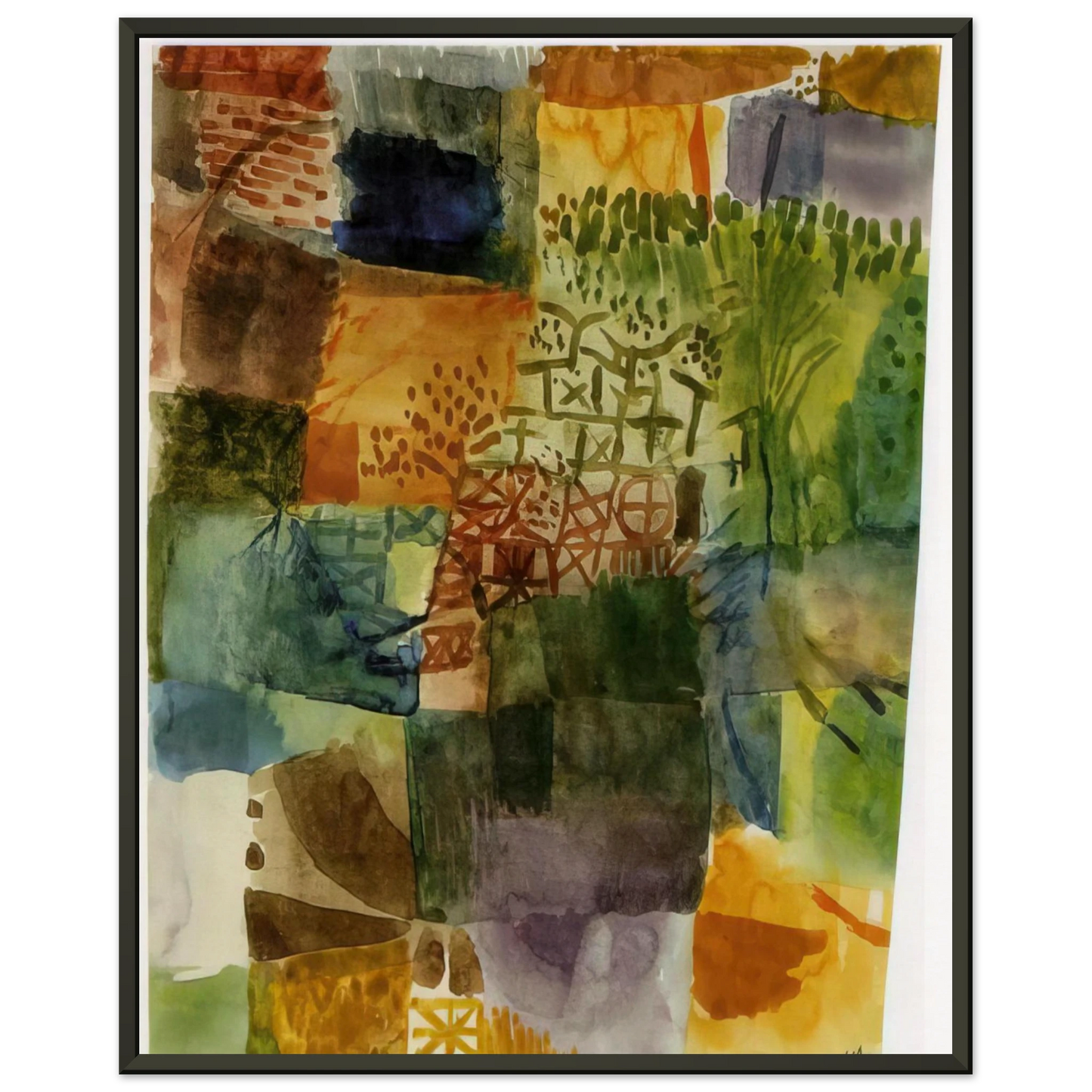 Paul Klee  REMEMBRANCE OF A GARDEN 1914 Framed Art Print  - Aluminum Frame - 70x100 cm / 28x40 inches