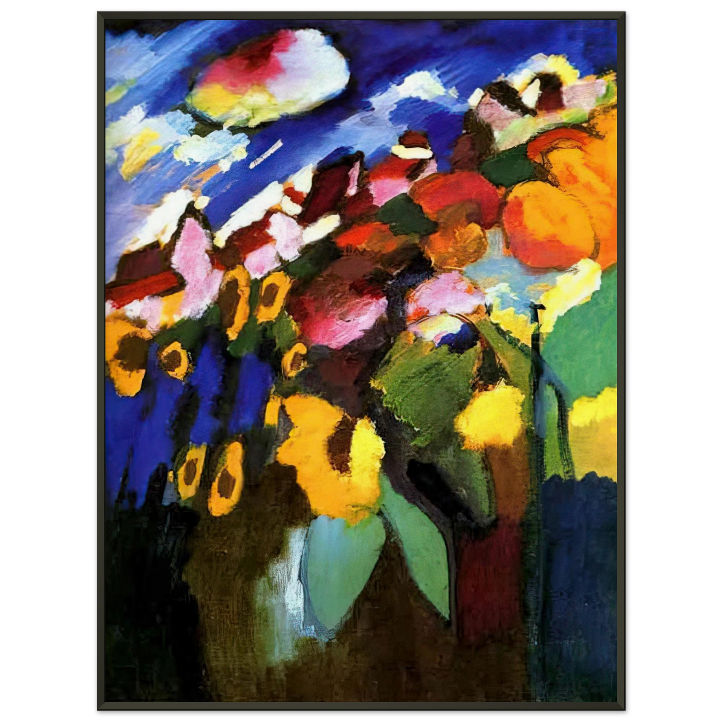 Wassily Kandinsky  MURNAU GARDEN 1909 Framed Art Print  - Aluminum Frame - 70x100 cm / 28x40 inches