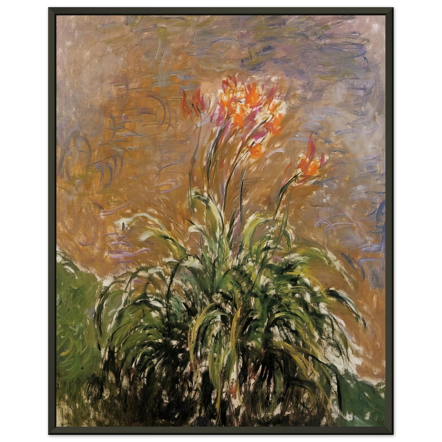 claude monet  Hamerocallis Framed Art Print  - Aluminum Frame - 60x80 cm / 24x32 inches