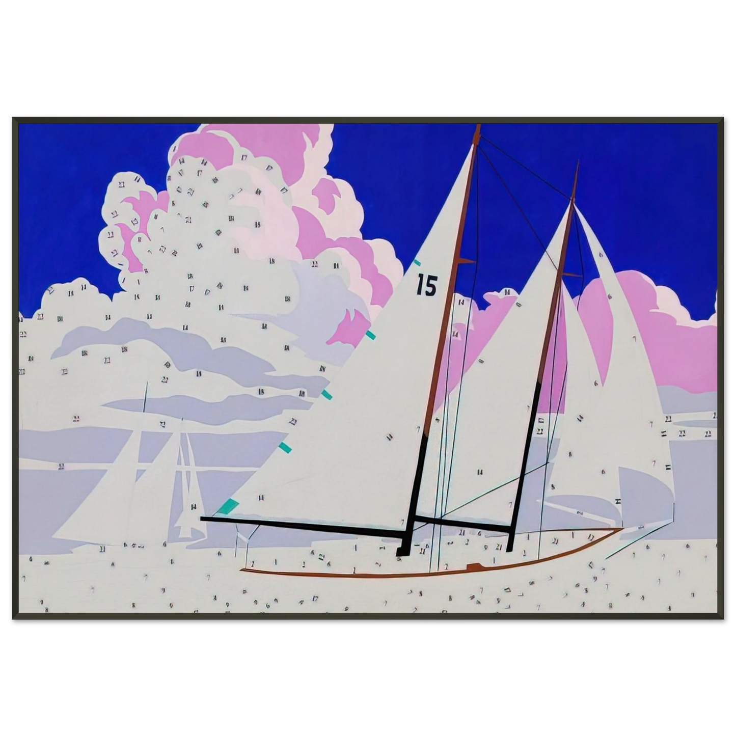 Andy Warhol Do It Yourself Sailboats Framed Art Print - Aluminum Frame - 21x29.7 cm / 8x12"