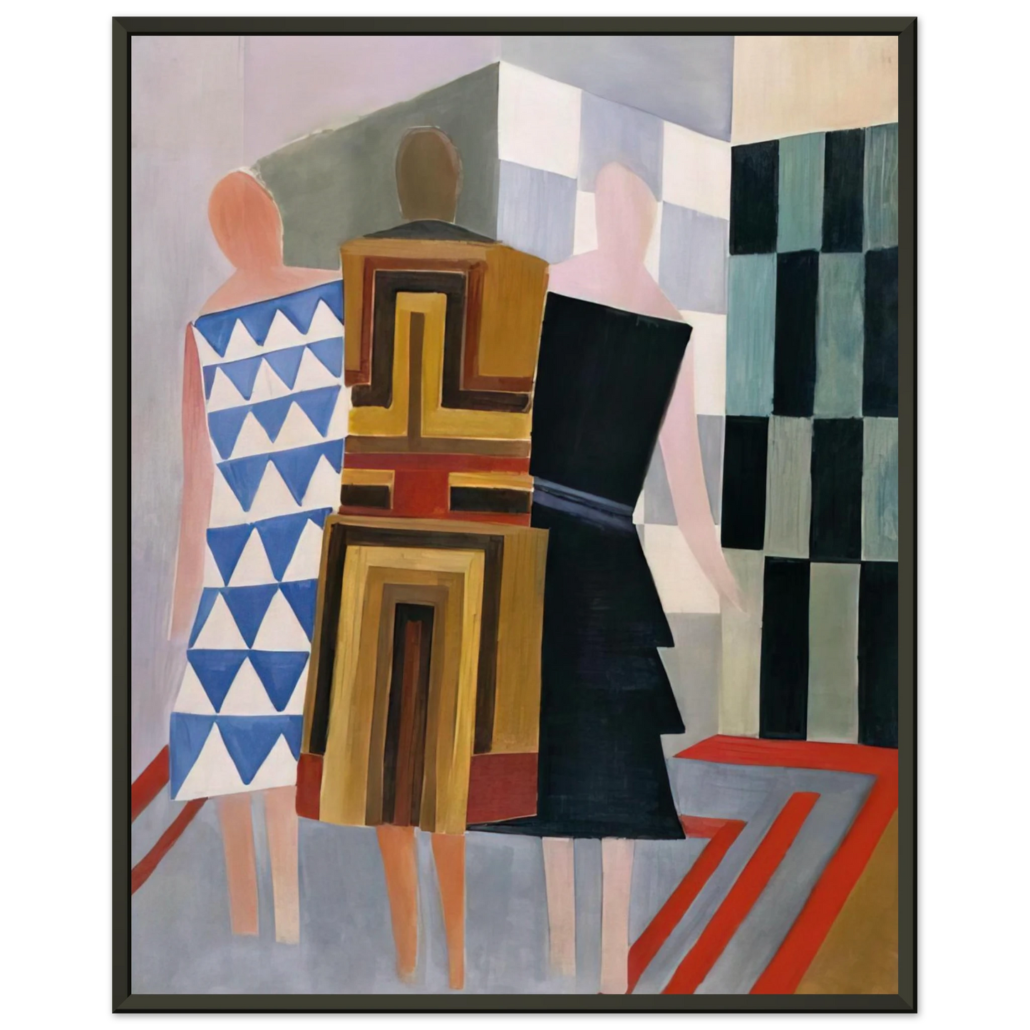 Sonia Delaunay SIMULTANEOUS DRESSES THREE WOMEN FORMS COLOURS 1925 Framed Art Print - Aluminum Frame - 70x100 cm / 28x40 inches