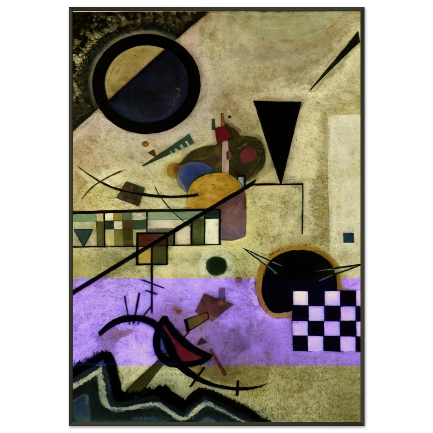 Wassily Kandinsky  CONTRASTING SOUNDS 1924 Framed Art Print  - Aluminum Frame - 21x29.7 cm / 8x12"