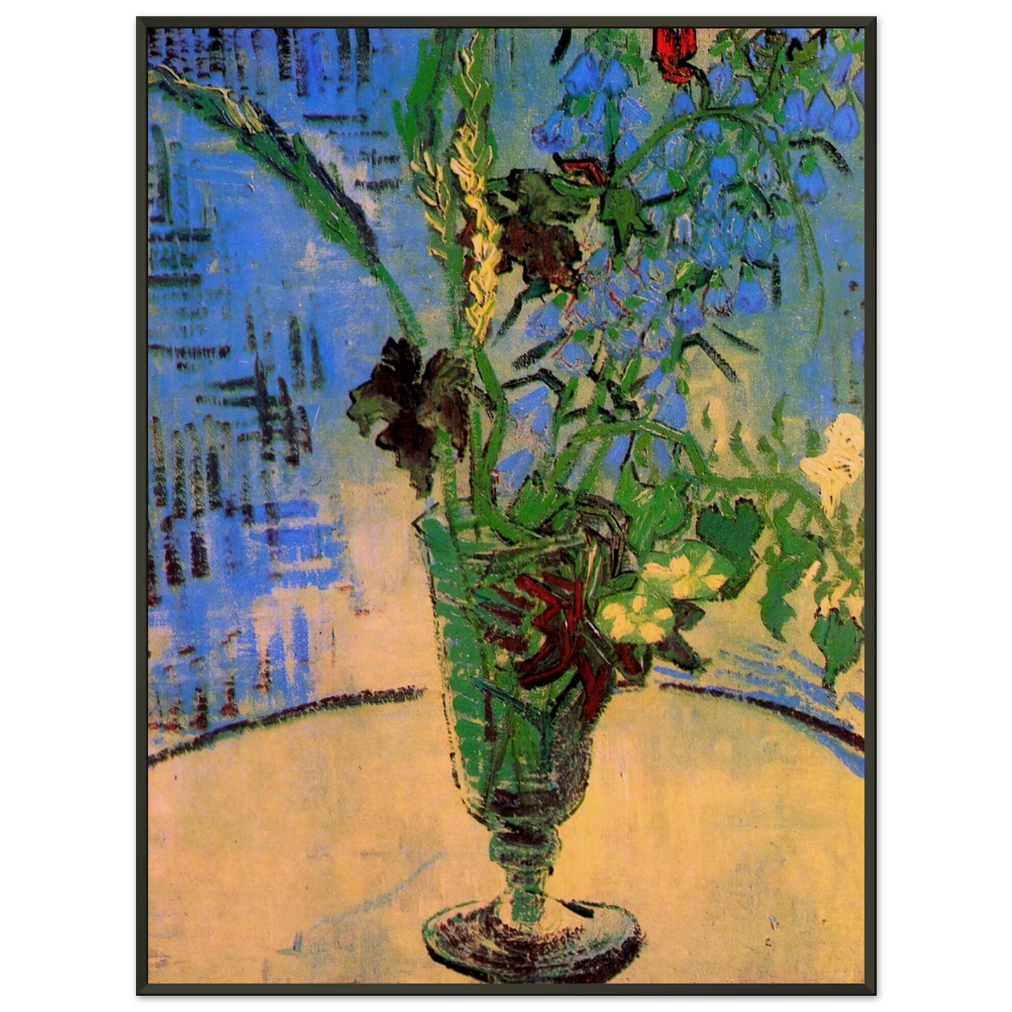 Vincent van Gogh  Still Life Glass with Wild Flowers Framed Art Print  - Aluminum Frame - 70x100 cm / 28x40 inches