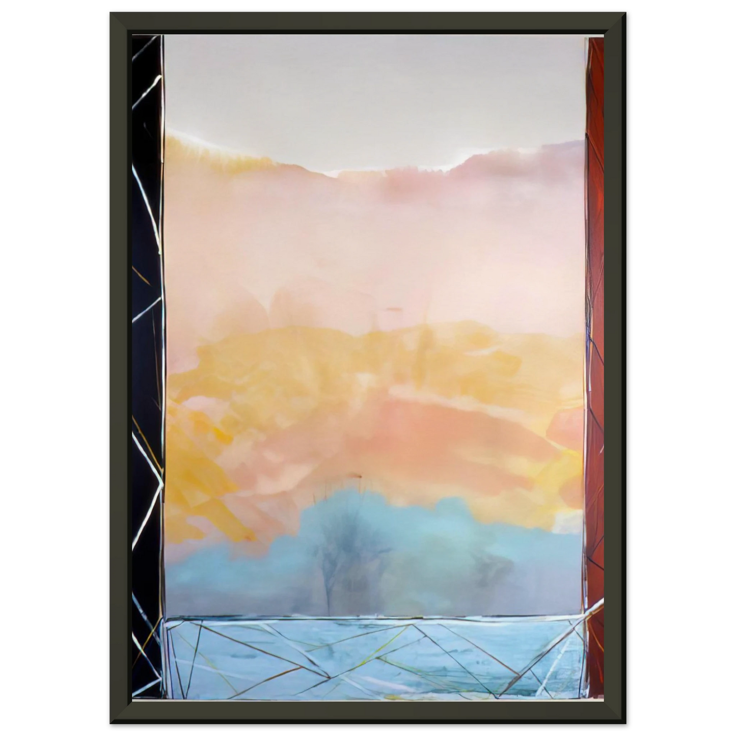 Ronnie Landfield Where The Creek Hits The Rise 1988 Framed Art Print - Aluminum Frame - 70x100 cm / 28x40 inches