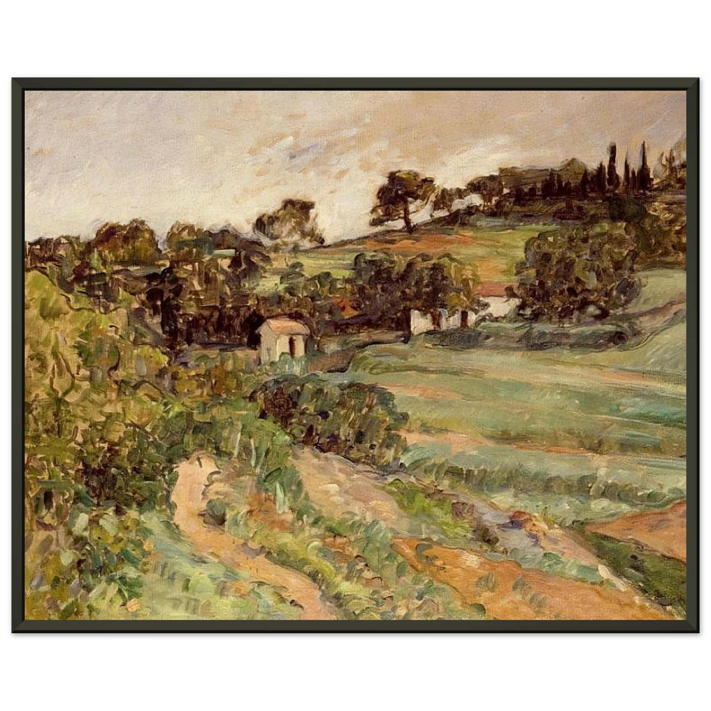 Paul Cezanne Landscape in Provence Framed Art Print - Aluminum Frame - 60x80 cm / 24x32 inches
