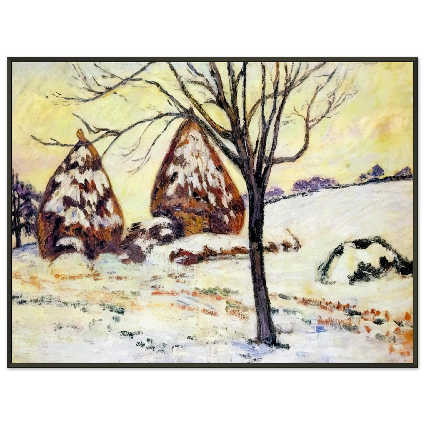 Armand Guillaumin Effts de neige a Palaiseau 1883 Framed Art Print - Aluminum Frame - 40x50 cm / 16x20 inches