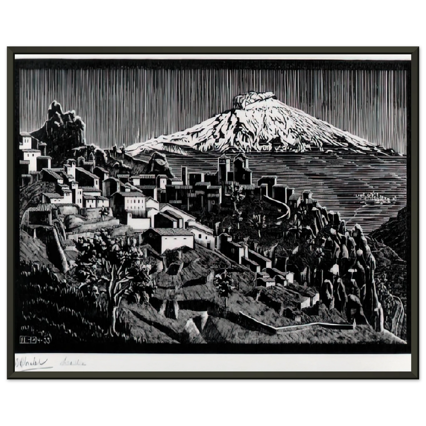 MC Escher  ESCHER 17 Framed Art Print  - Aluminum Frame - 70x100 cm / 28x40 inches