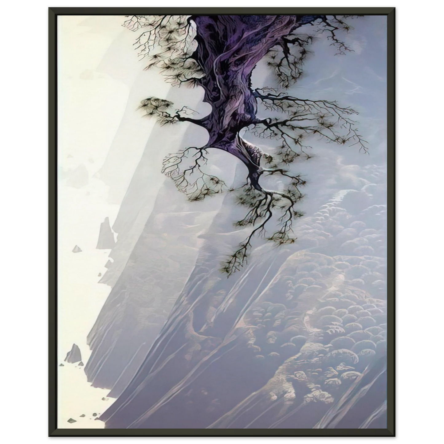 Eyvind Earle  Mountain Rise Framed Art Print  - Aluminum Frame - 60x80 cm / 24x32 inches