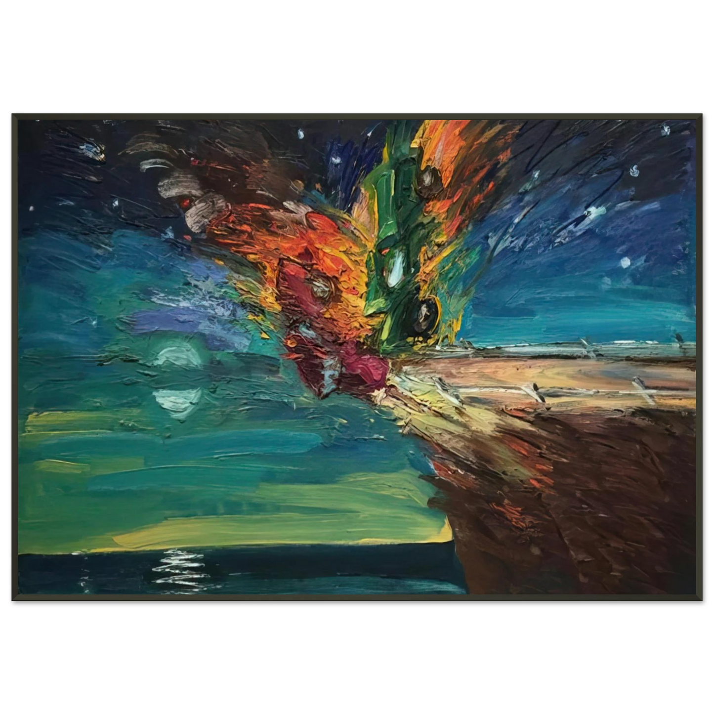 Carlos Almaraz Over the Edge 1984 Framed Art Print - Aluminum Frame - 21x29.7 cm / 8x12"