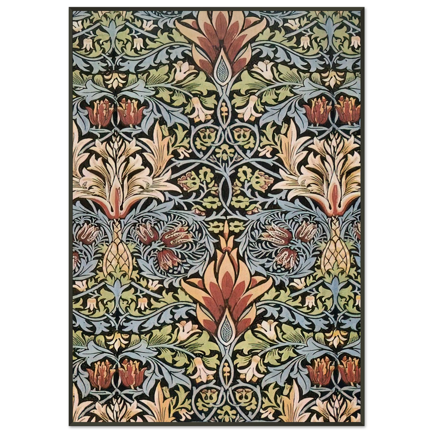 William Morris SNAKESHEAD PRINTED TEXTILE 1876 Framed Art Print - Aluminum Frame - 21x29.7 cm / 8x12"