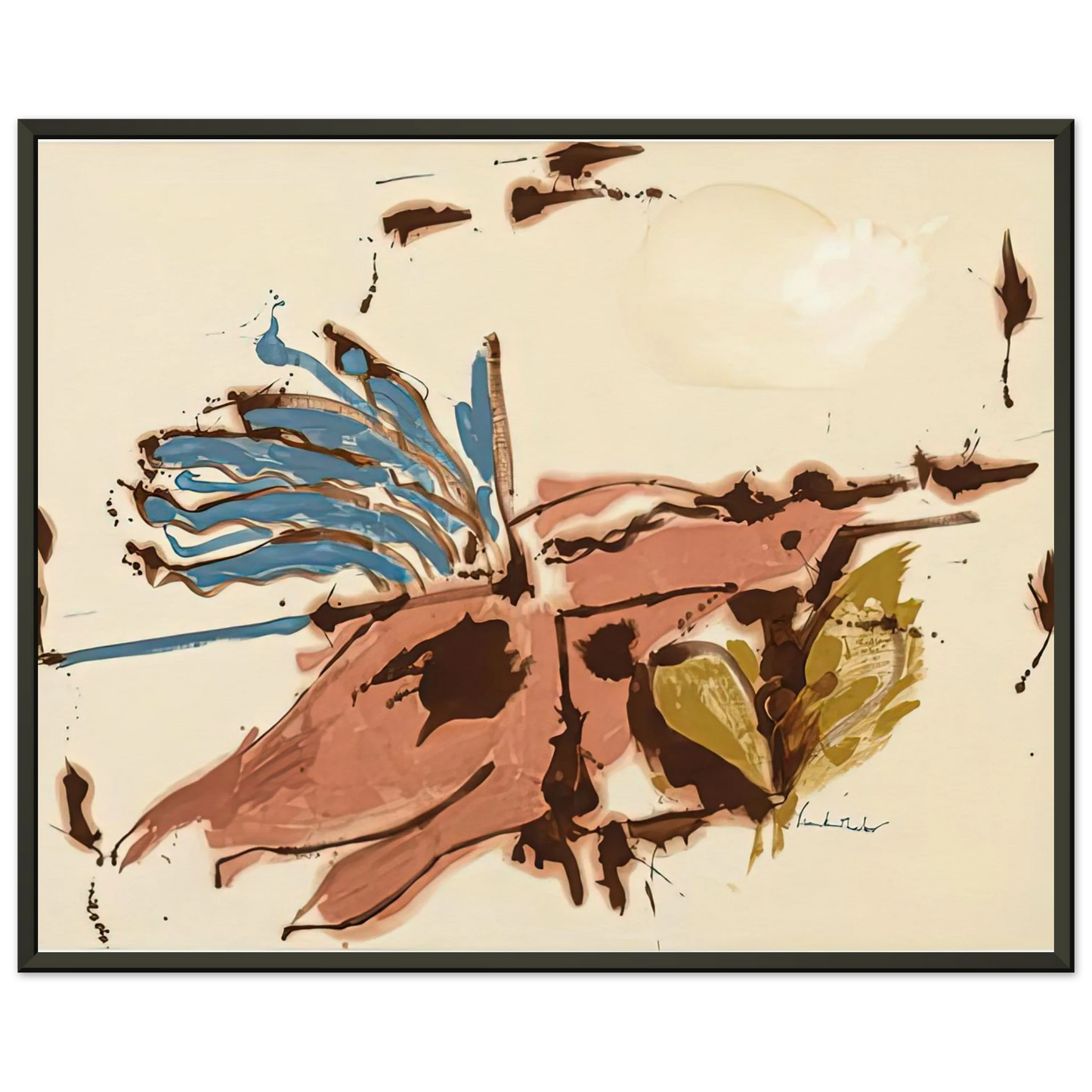 Helen Frankenthaler  Pink Bird Figure I 1961 Framed Art Print  - Aluminum Frame - 40x50 cm / 16x20 inches