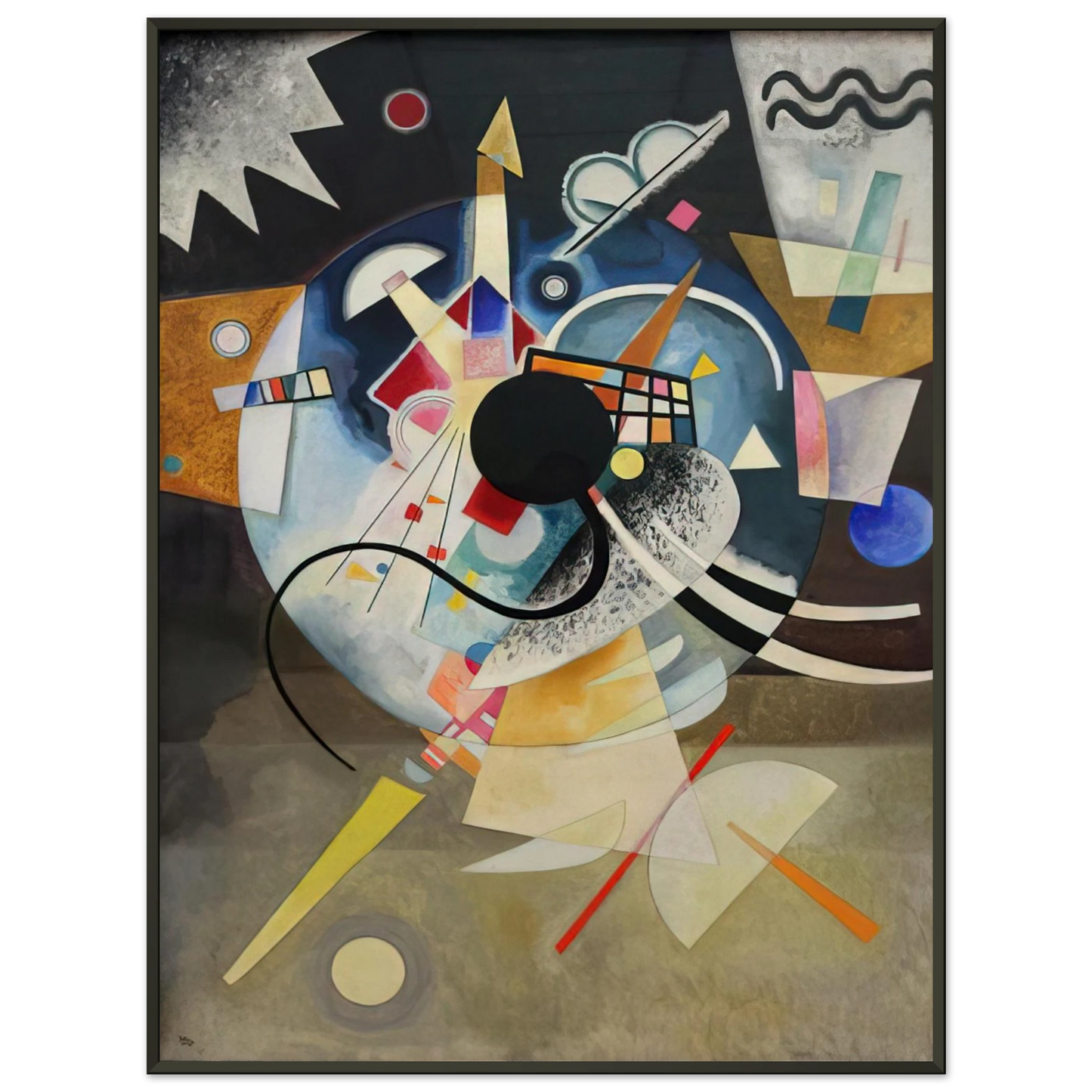 Wassily Kandinsky  A CENTRE 1924 Framed Art Print  - Aluminum Frame - 60x80 cm / 24x32 inches
