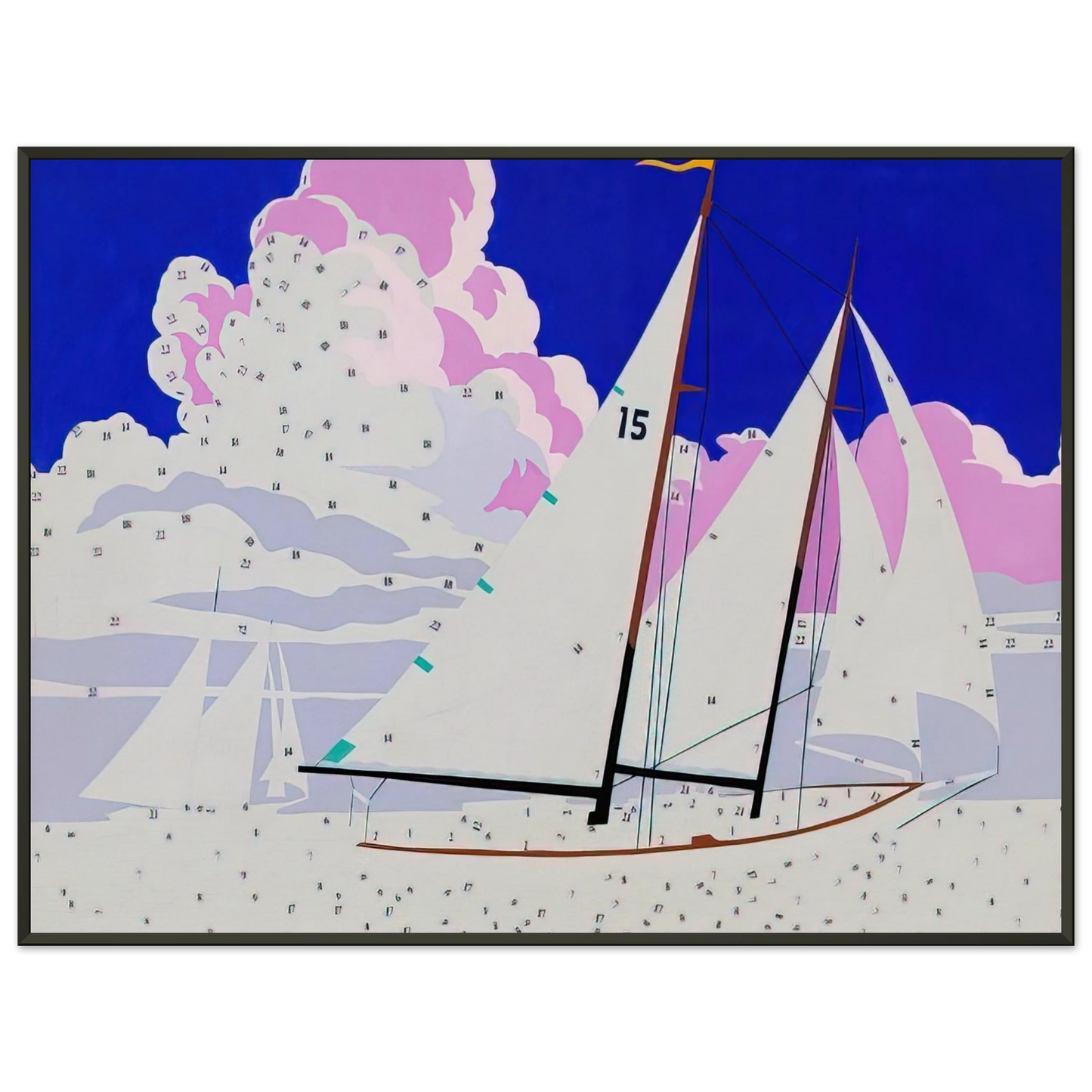 Andy Warhol Do It Yourself Sailboats Framed Art Print - Aluminum Frame - 40x50 cm / 16x20 inches